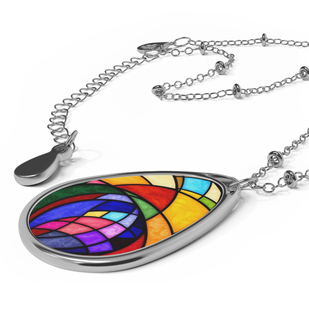 Colorful Teardrop Pendant Necklace