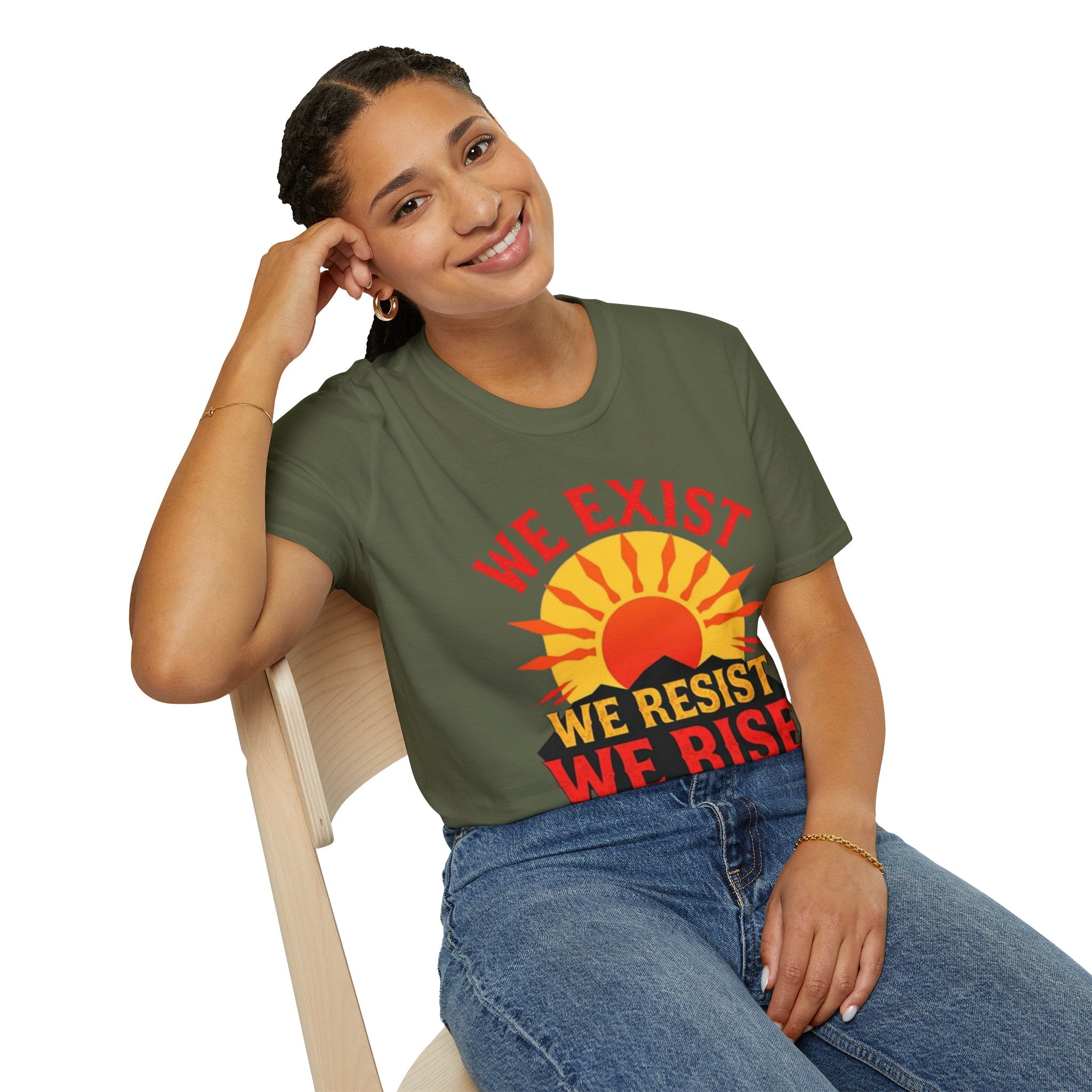 Unisex Softstyle T-Shirt, We Exist We Resist We Rise