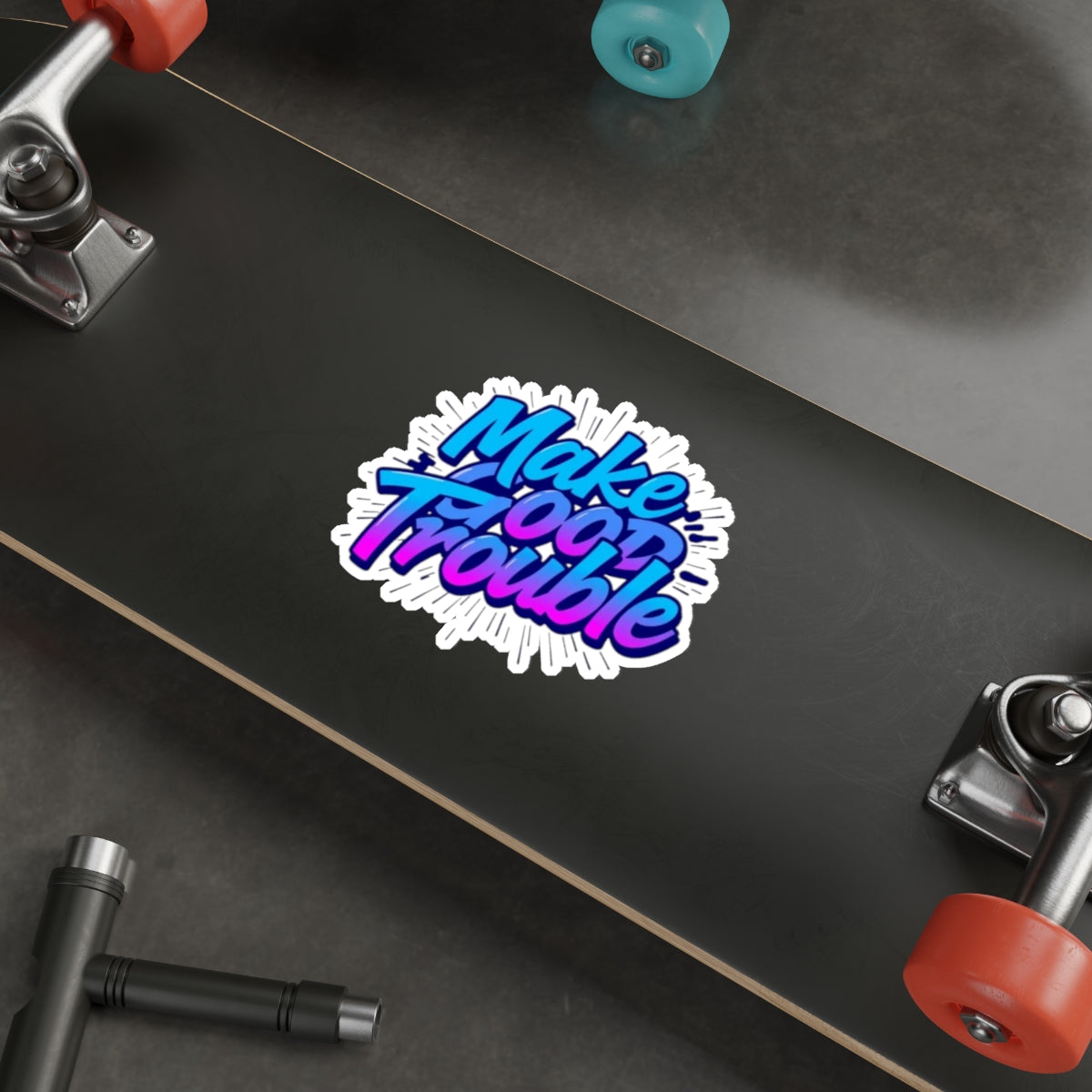 Die-Cut Stickers -  Make Good Trouble-Blue and Purple Text - EqualiTees.Me