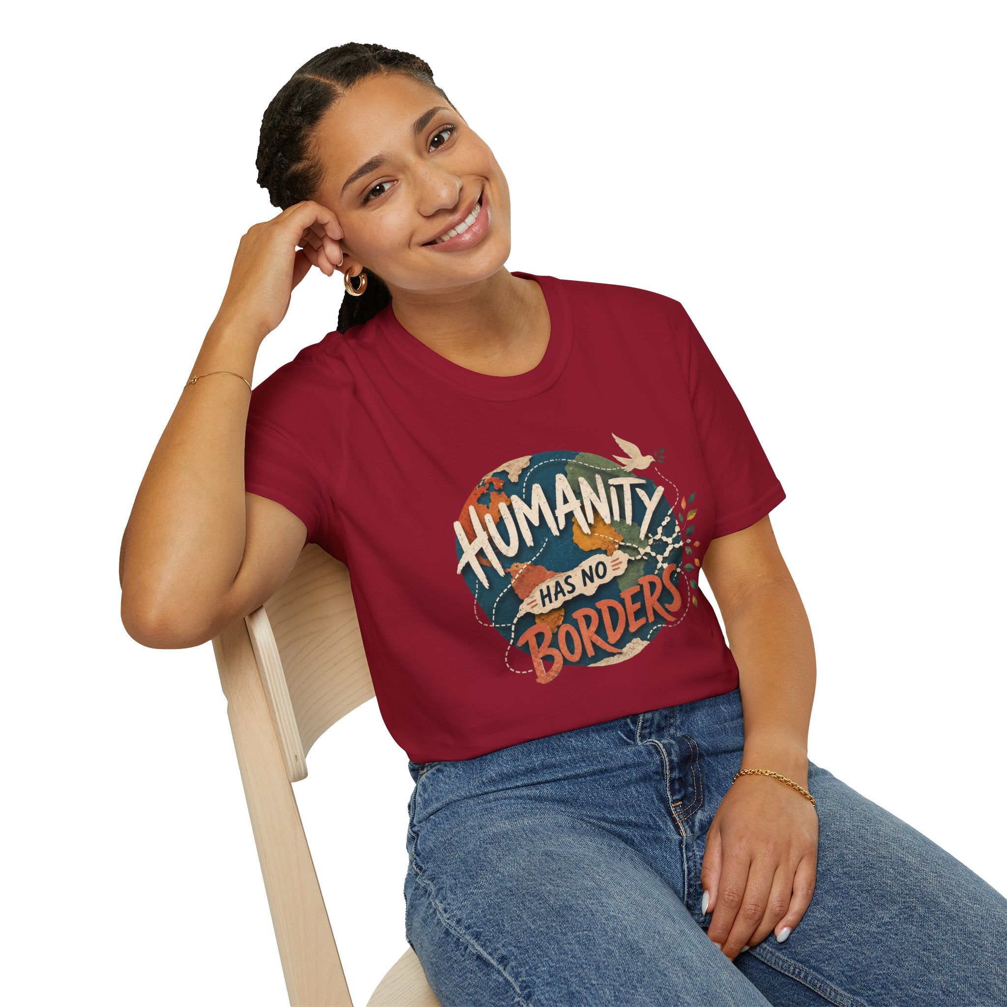 Humanity Has No Borders T-Shirt — Earth & Peace Graphic Tee