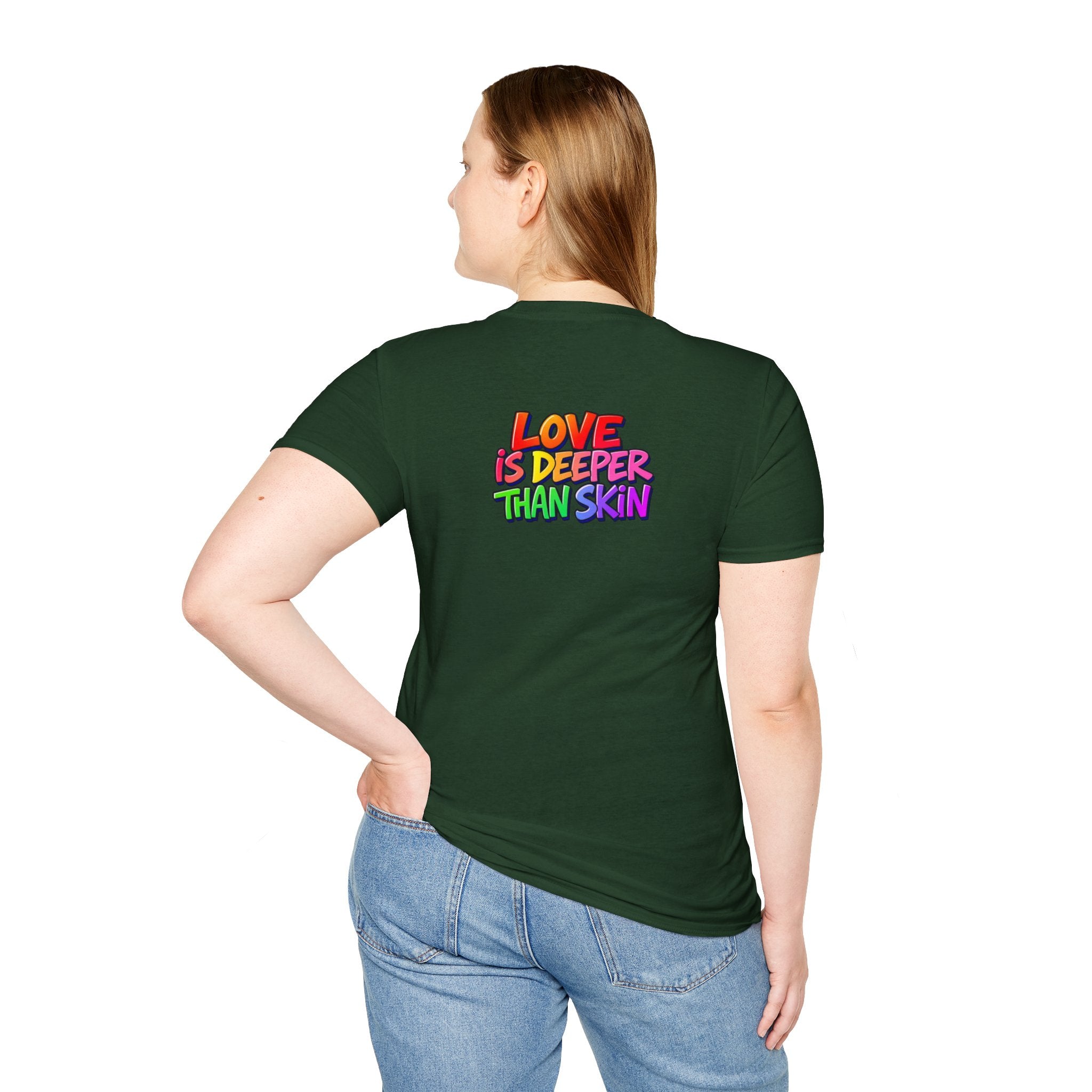 Rainbow Skeleton Love is Deeper Than Skin T-Shirt | Unisex Casual Tee