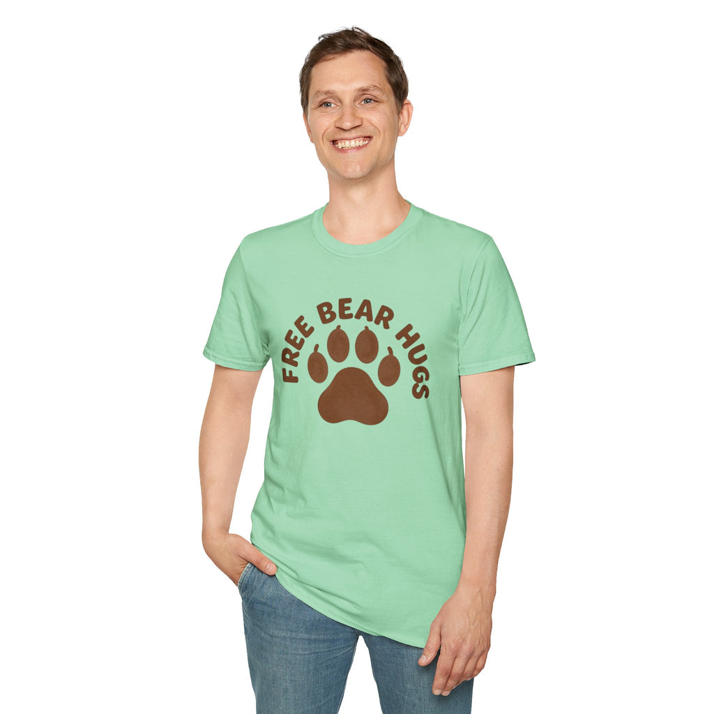 Free Bear Hugs T-Shirt — Cute Paw Print Wildlife Tee