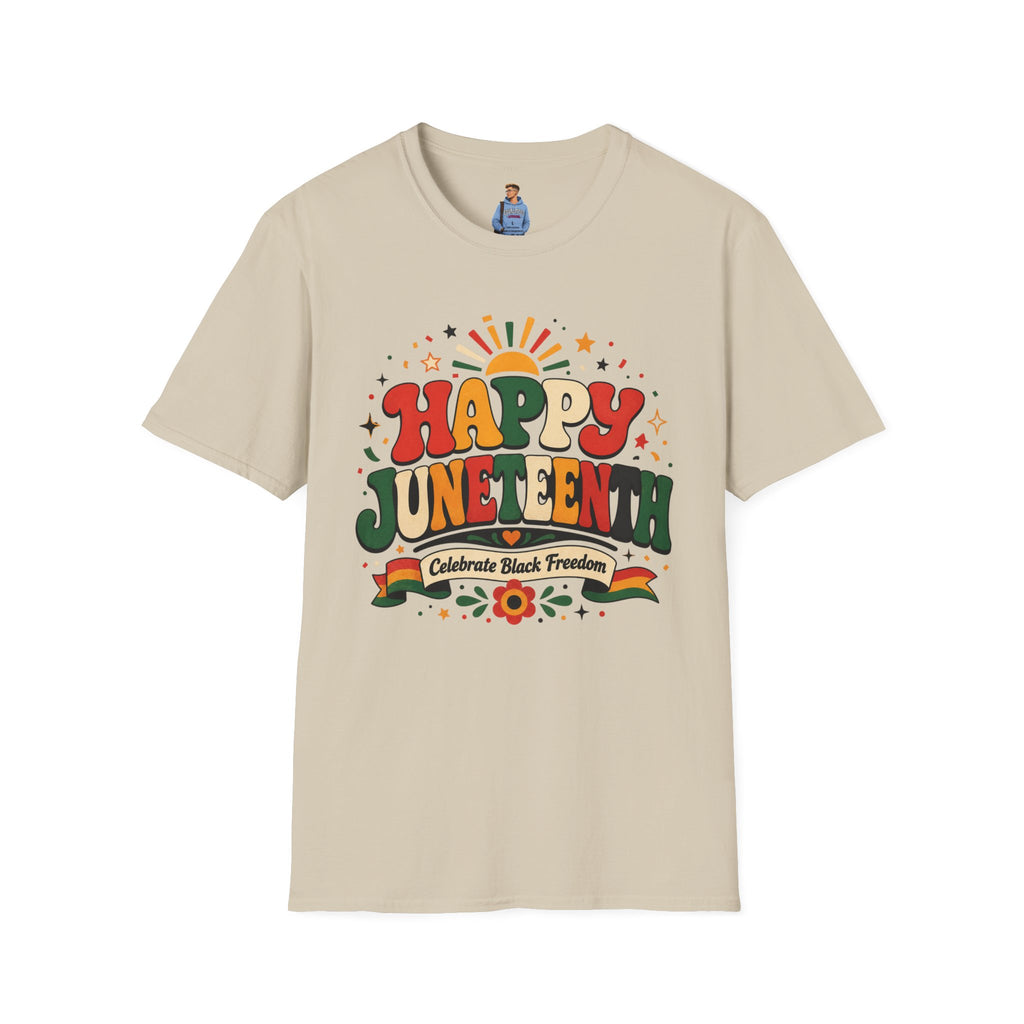 Juneteenth T-Shirt - "Happy Juneteenth" Retro Celebration Tee