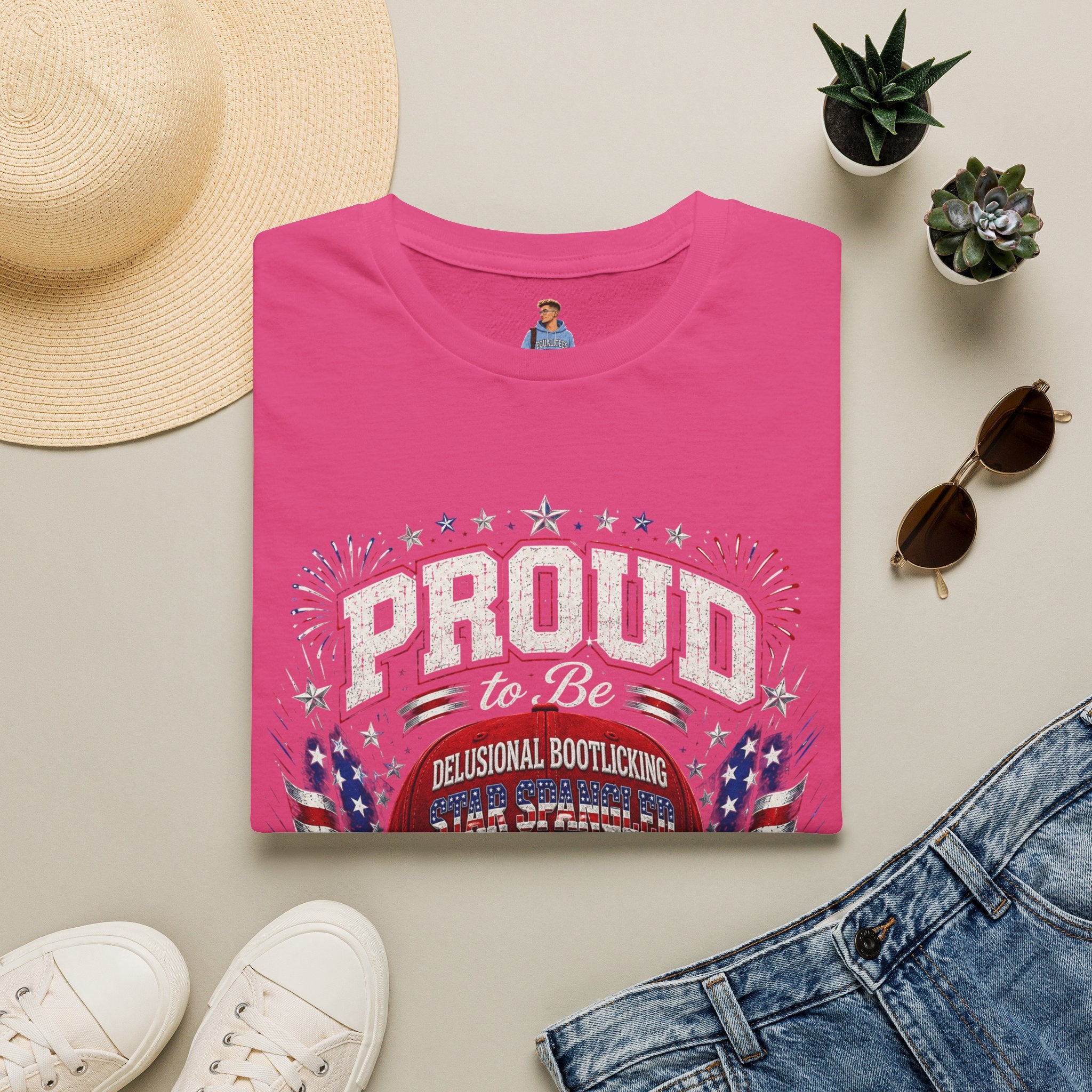 Star Spangled Awesome Graphic Tee ("Proud to Be Delusional Bootlicking Nazi Trash")