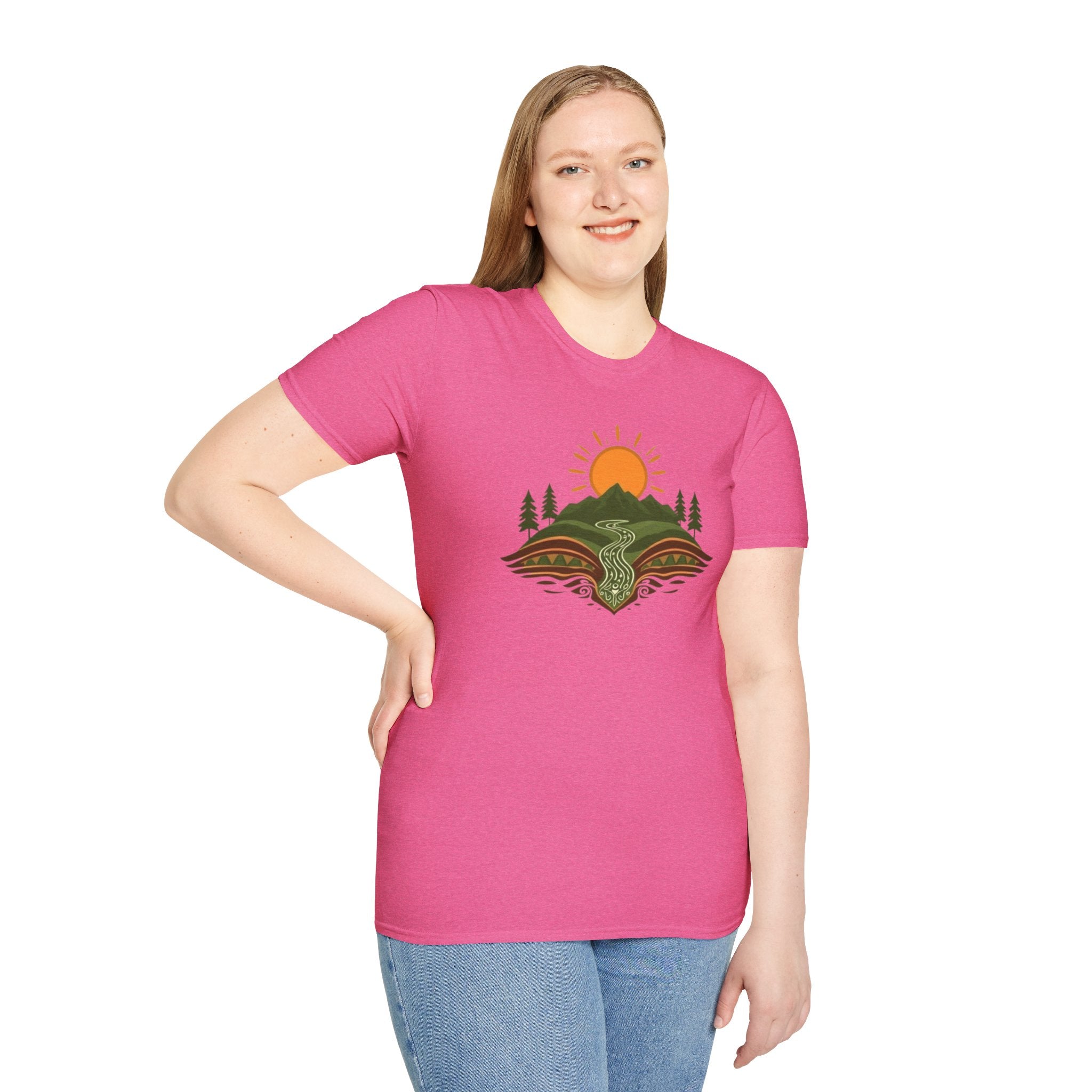 Mountain Scene Unisex Softstyle T-shirt