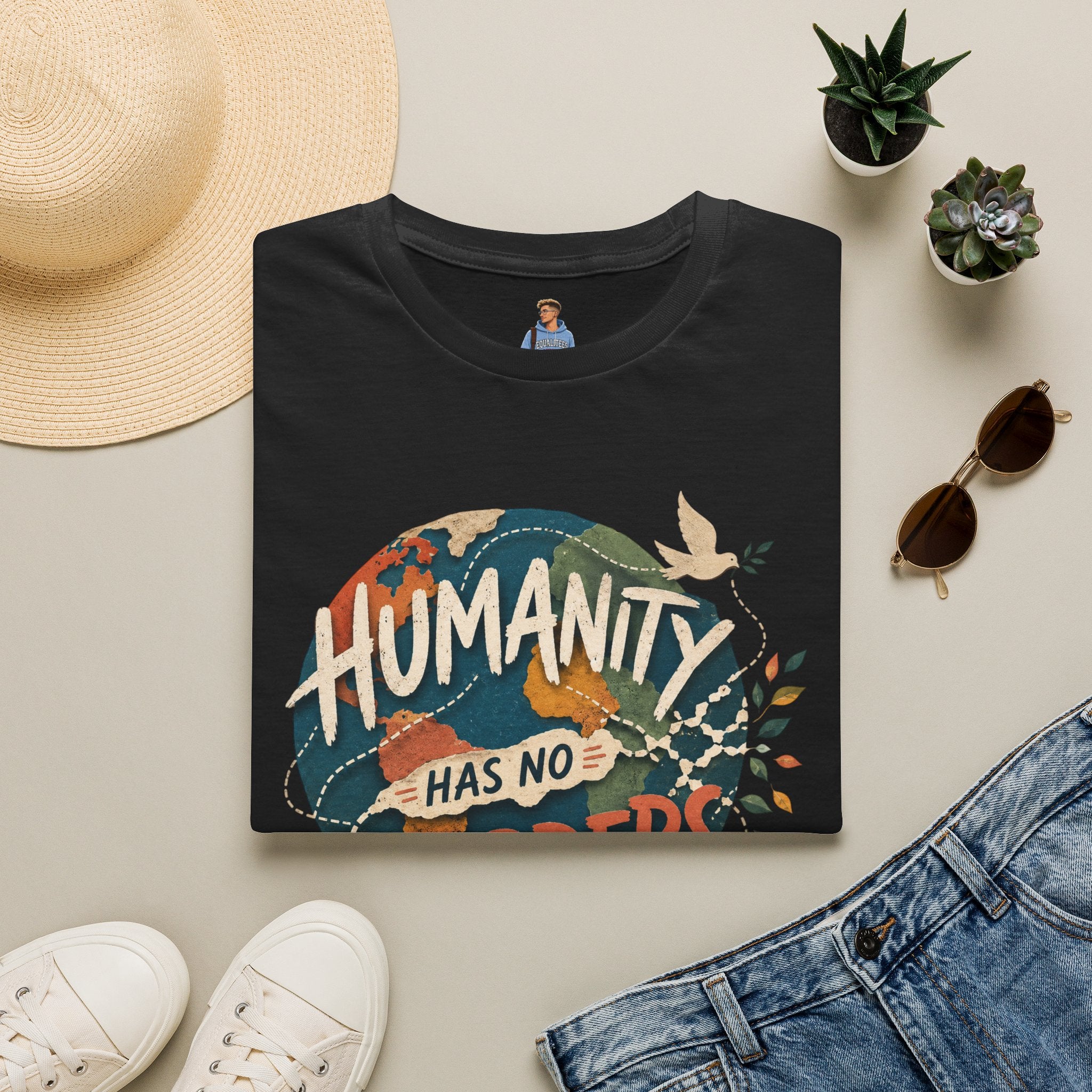 Humanity Has No Borders T-Shirt — Earth & Peace Graphic Tee