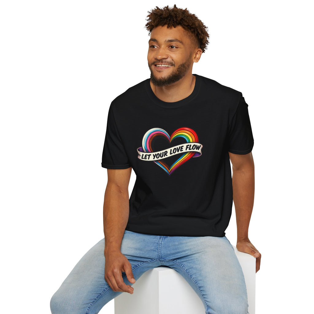 Let Your Love Flow Rainbow Heart T-Shirt