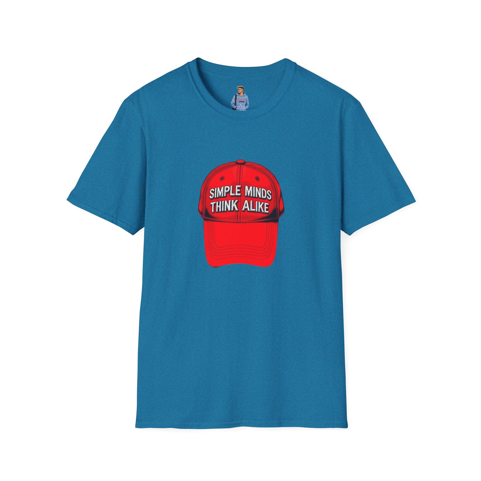 Camiseta unisex de estilo suave: camiseta gráfica con los lemas «Simple Minds Think Alike» y «Make America Think Again»