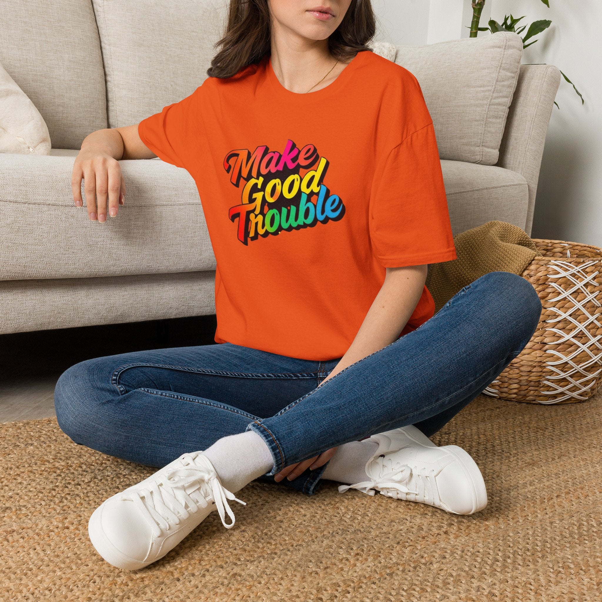 Make Good Trouble' Rainbow T-Shirt