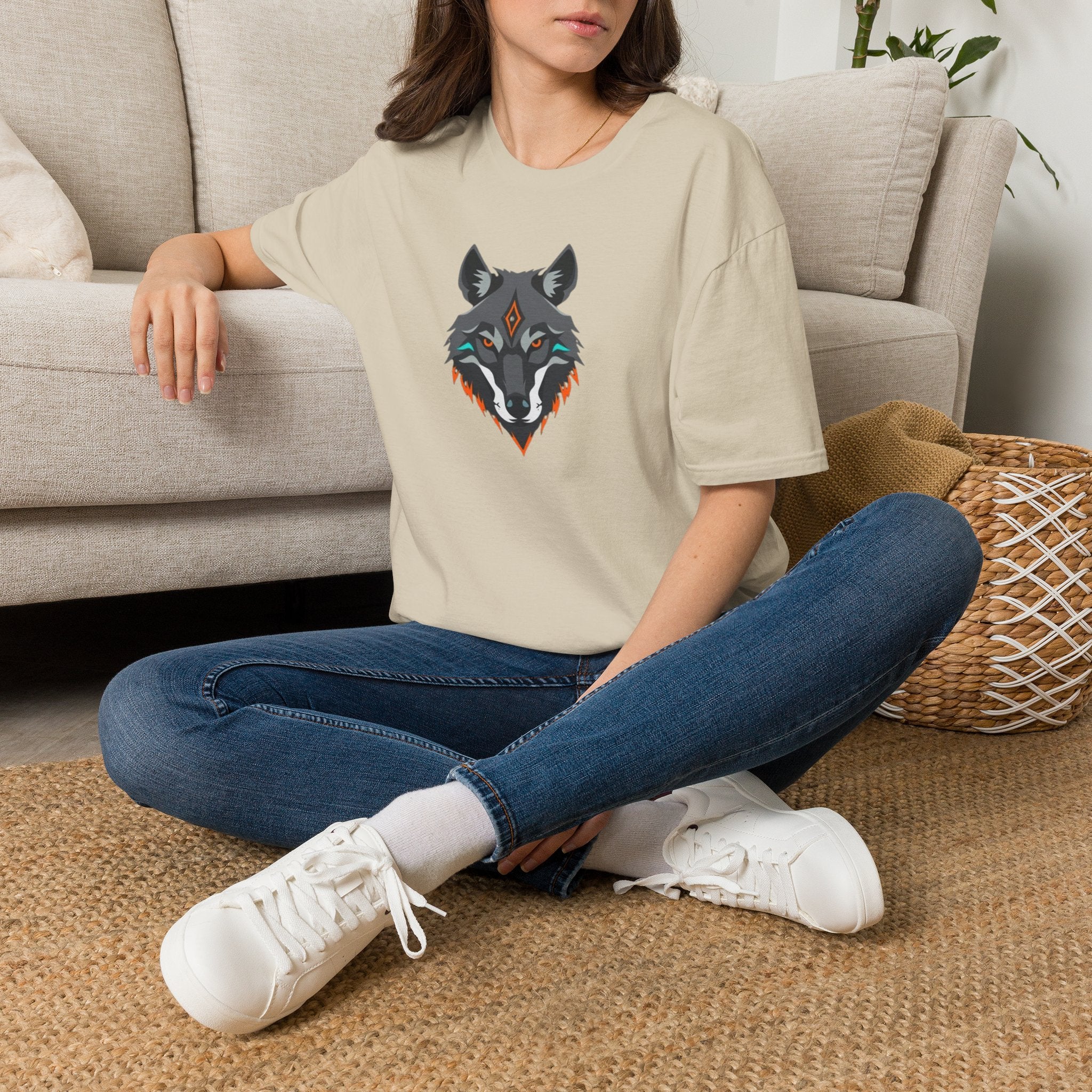 Mystical Wolf Design Unisex Softstyle T-shirt
