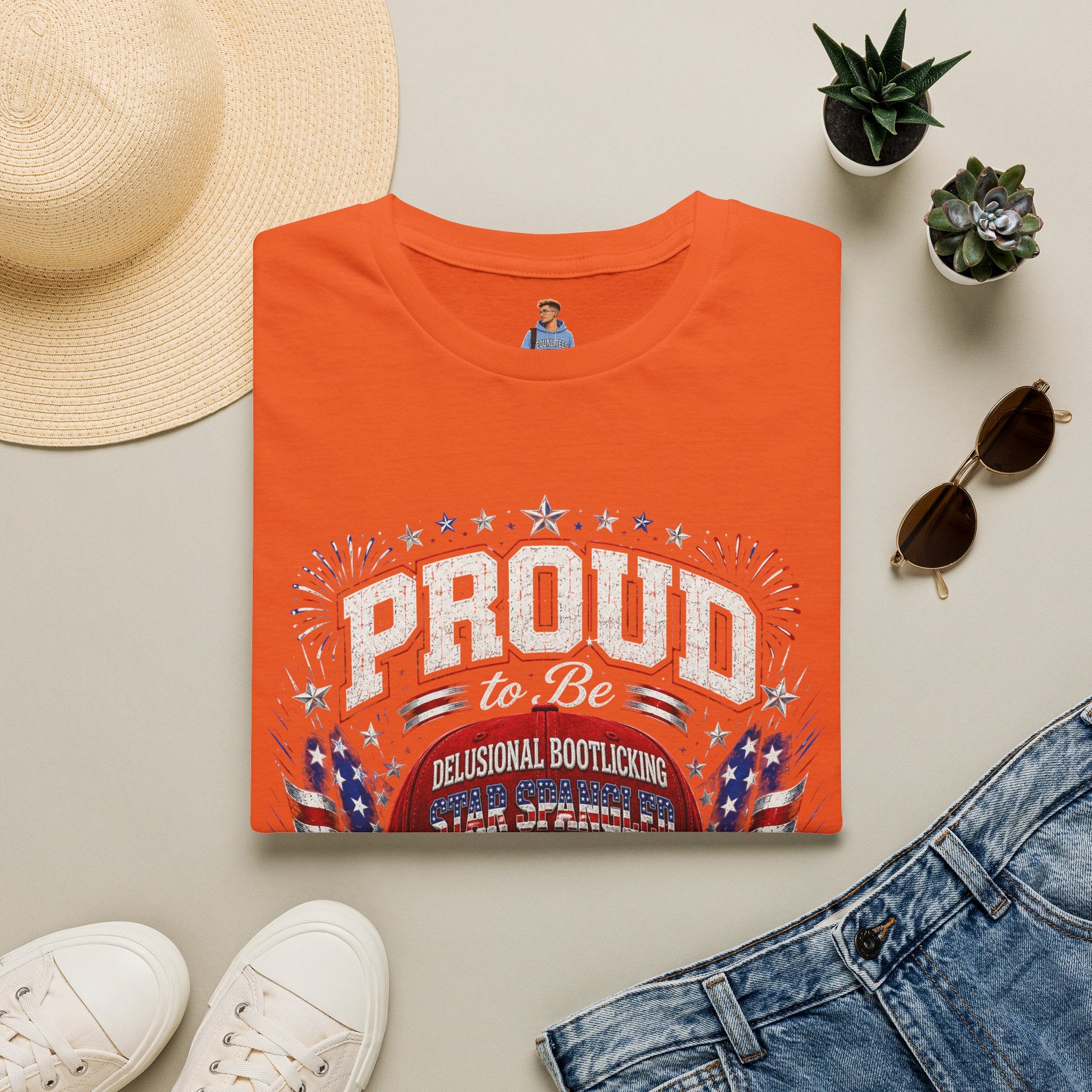 Star Spangled Awesome Graphic Tee ("Proud to Be Delusional Bootlicking Nazi Trash")