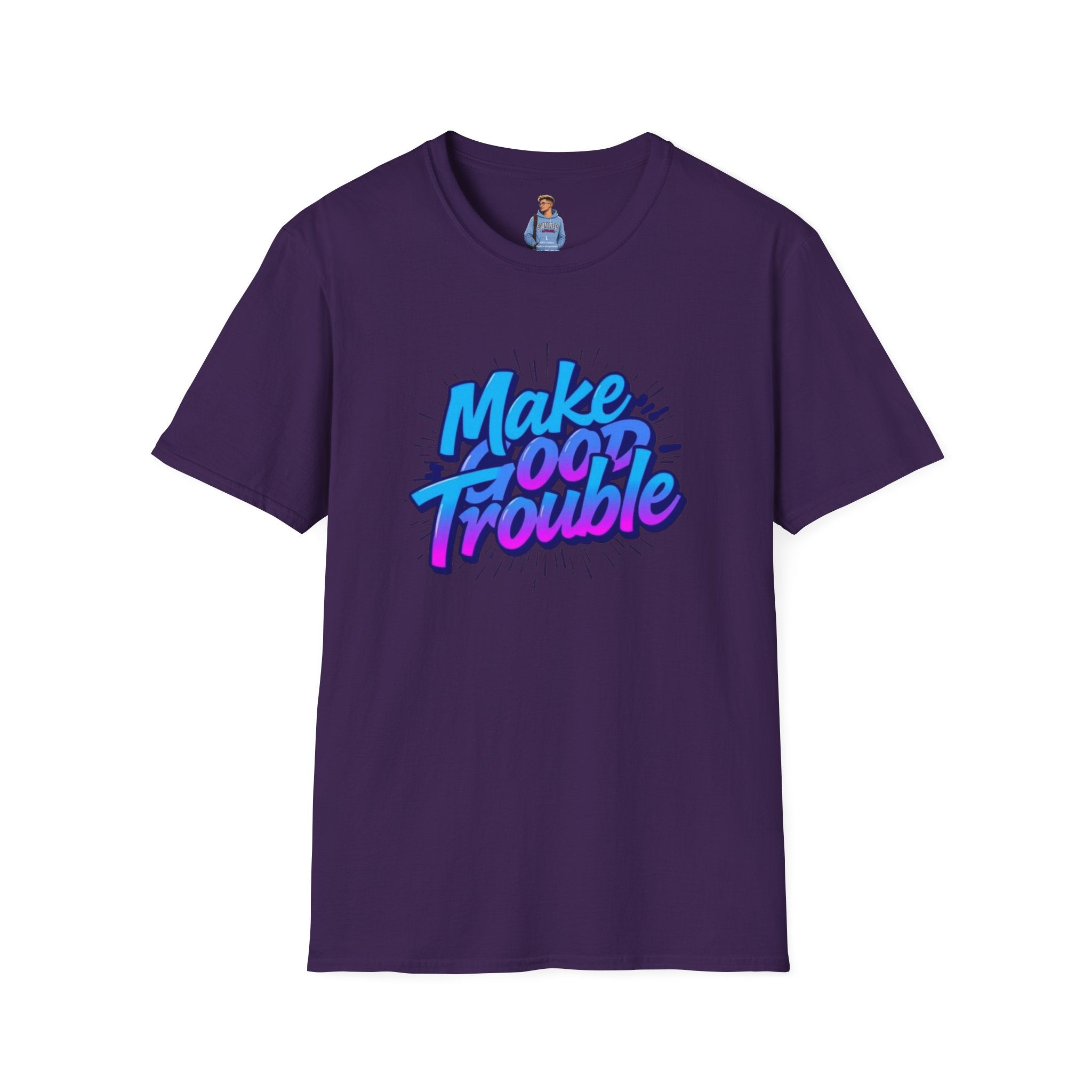 Make Good Trouble Blue Graphic Unisex T-Shirt - Fun & Bold Design for Everyday Wear