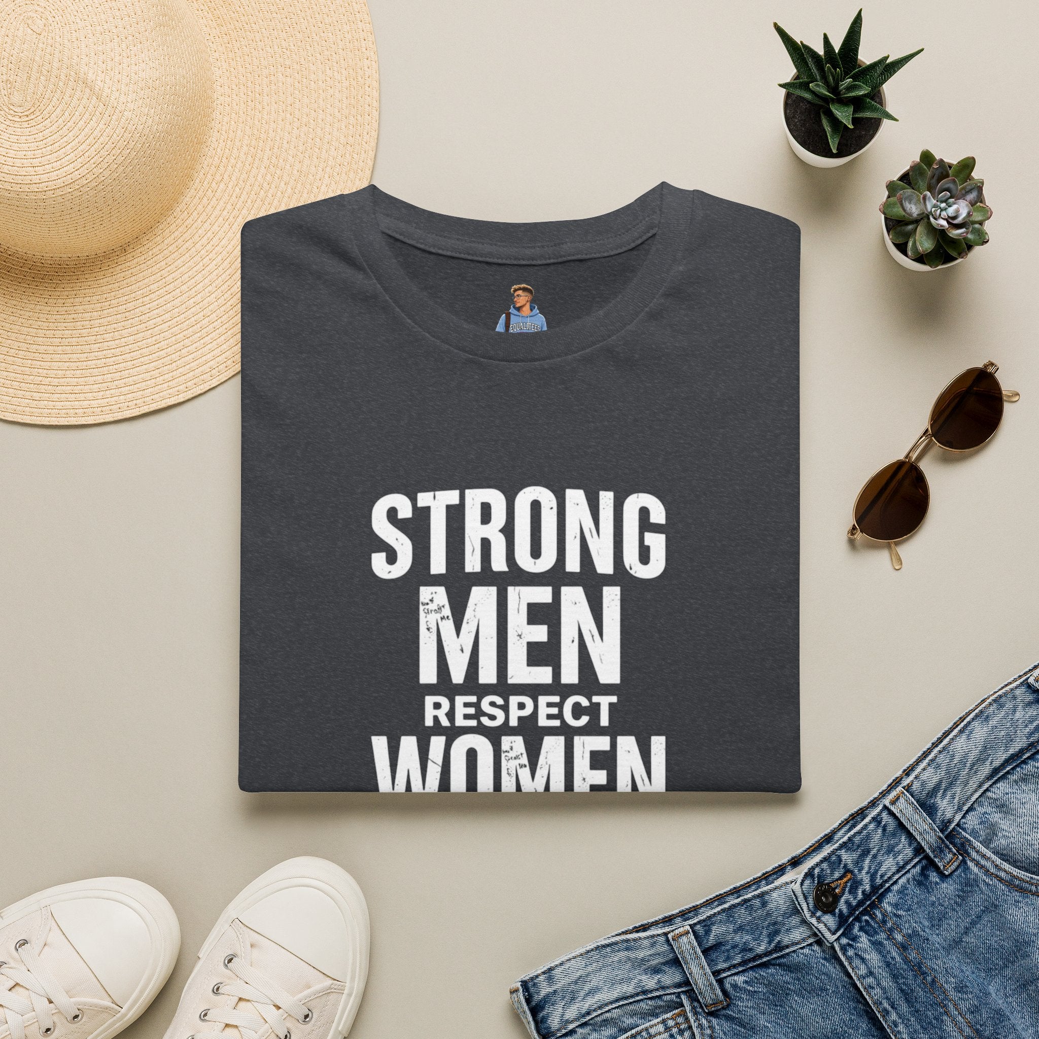 Strong Men Respect Women Statement Tee Unisex Softstyle T-Shirt