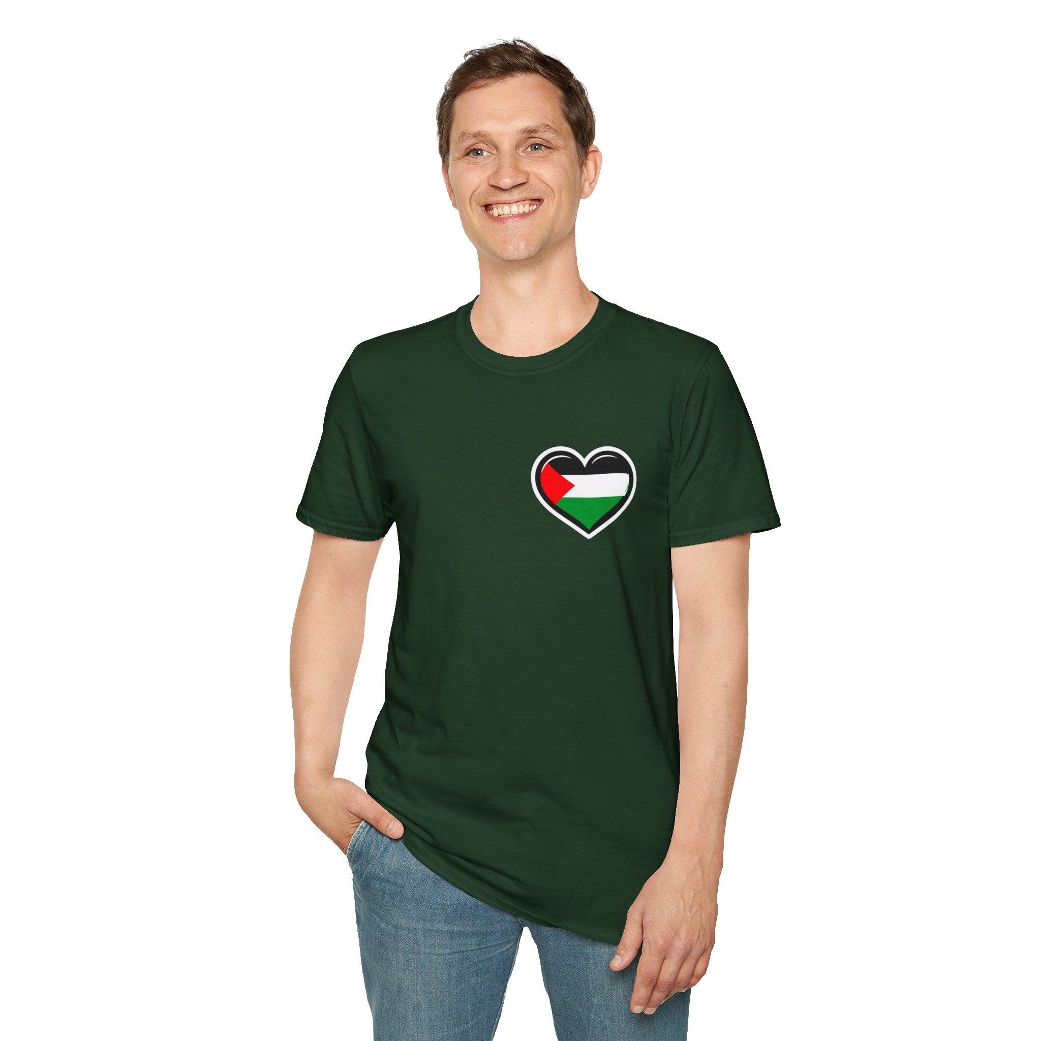 Camiseta unisex de estilo suave: "Apoya a Gaza y todos somos Palestina".