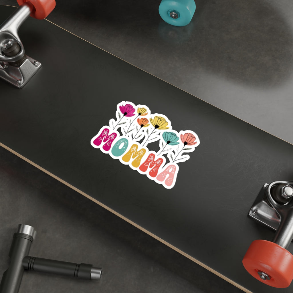Die-Cut Stickers - MOMMA With Flowers - EqualiTees.Me