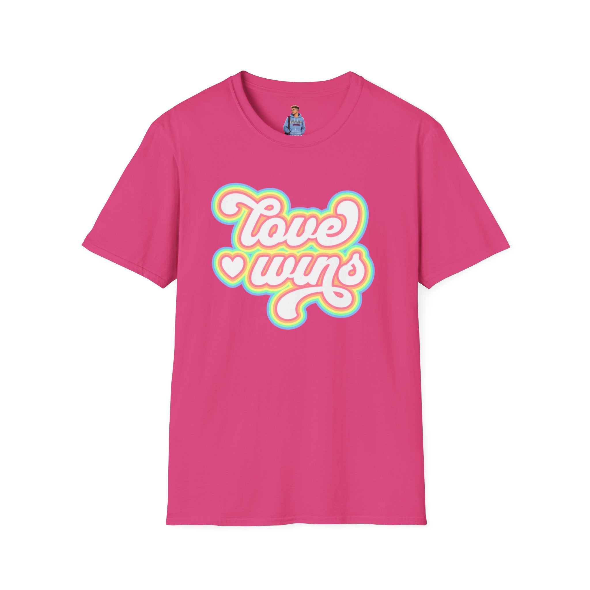 Love Wins Unisex Softstyle T-Shirt - Positive Vibes for Pride and Everyday Wear