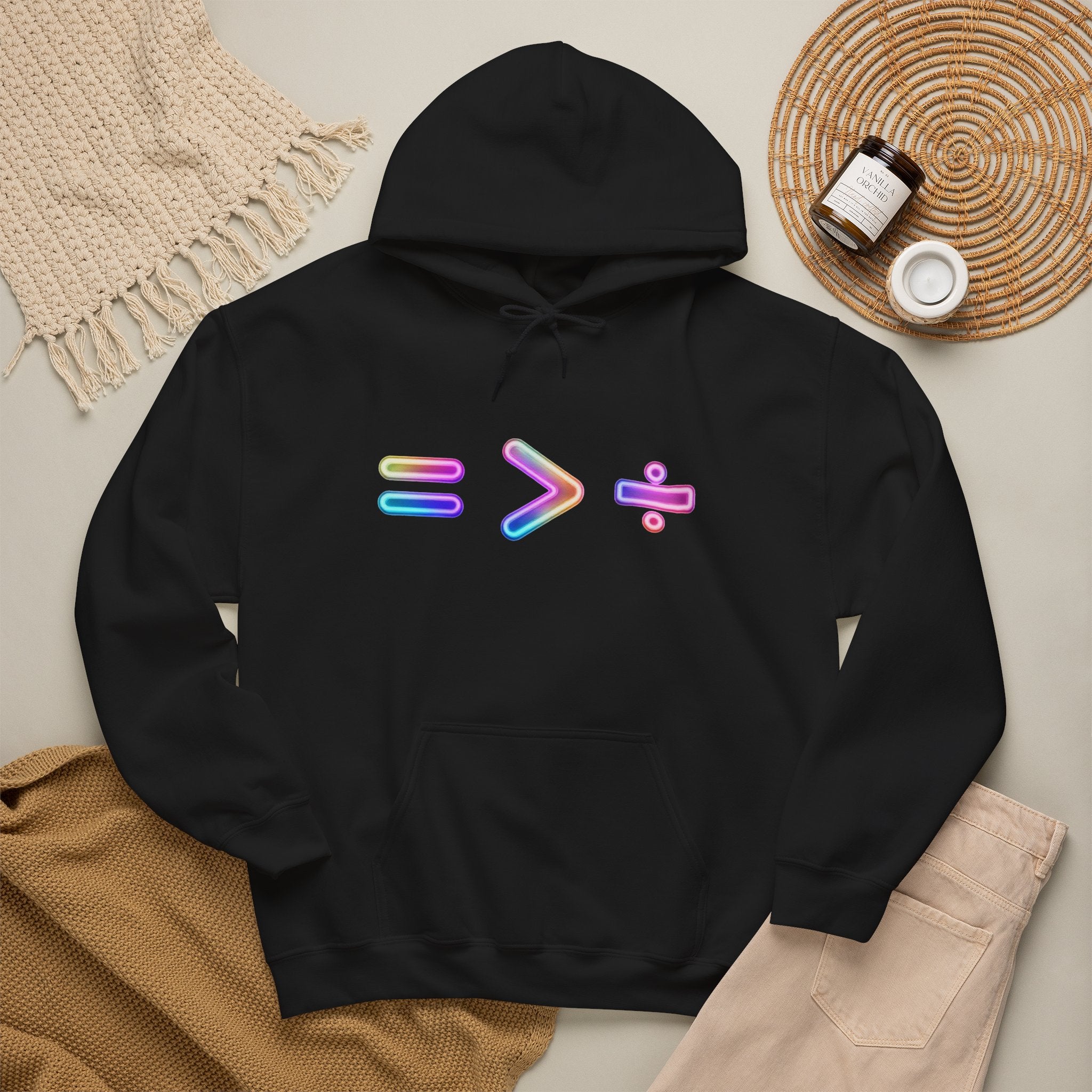 Equality is Greater than Division Neon Style Pullover Hoodie