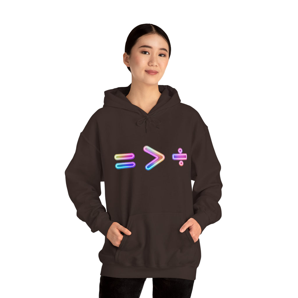 Equality is Greater than Division Neon Style Pullover Hoodie