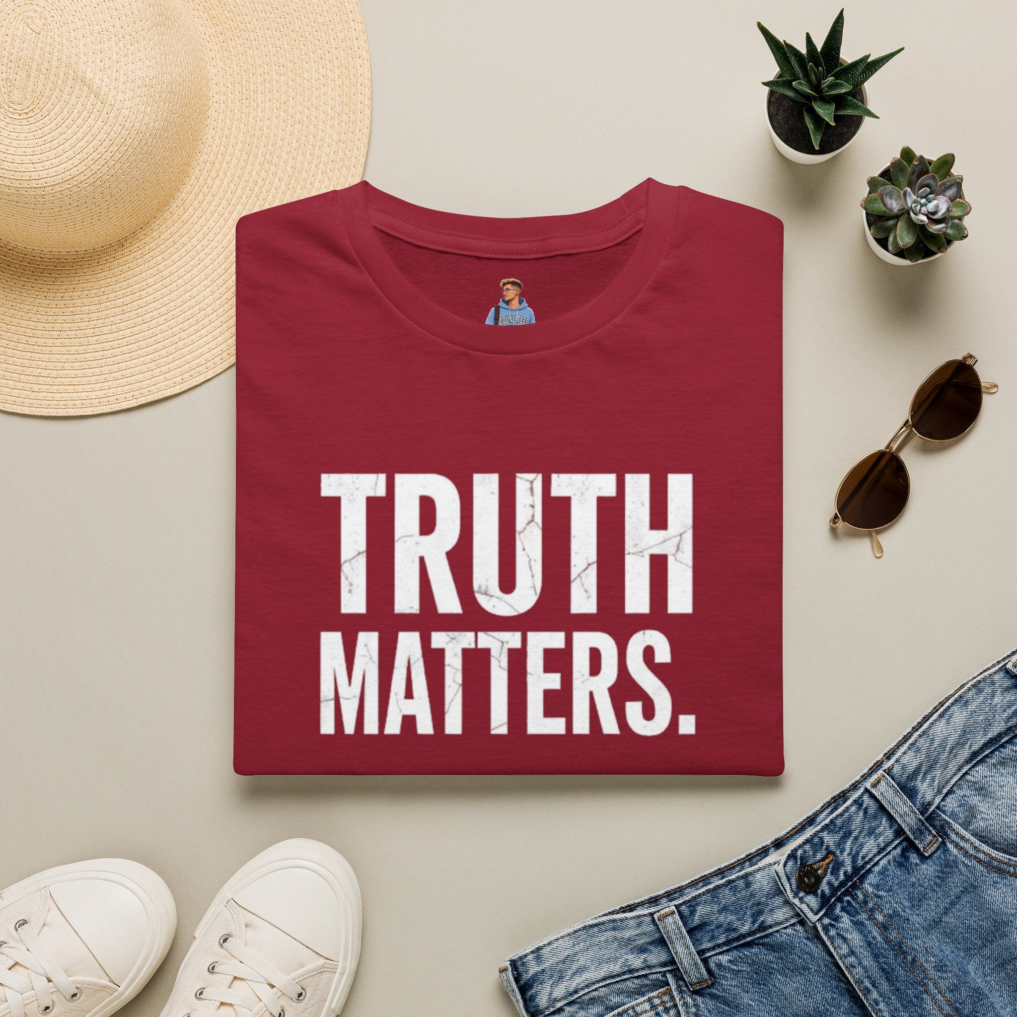 Camiseta unisex de estilo suave: camiseta con el lema "La verdad importa", ideal para activistas y uso diario.