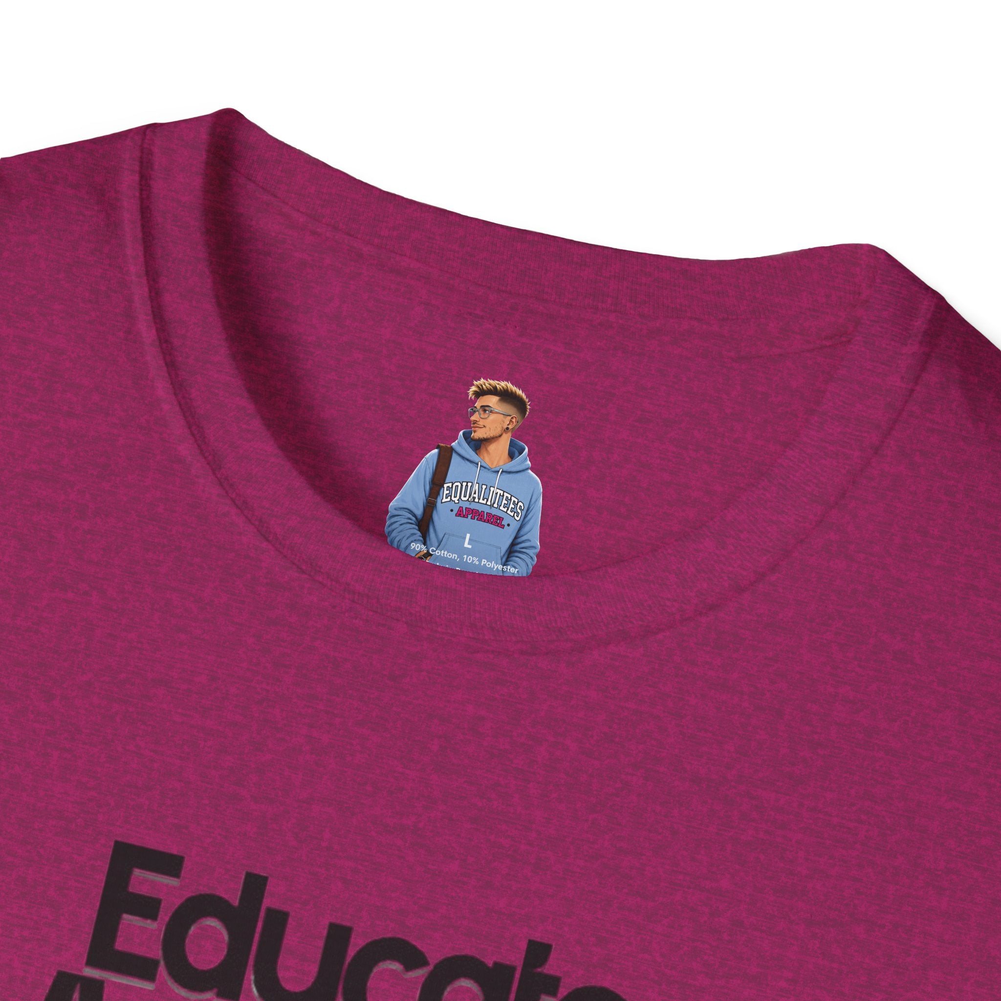 Teacher Advocate T-Shirt - Subtle Pride Educate Advocate Celebrate Design