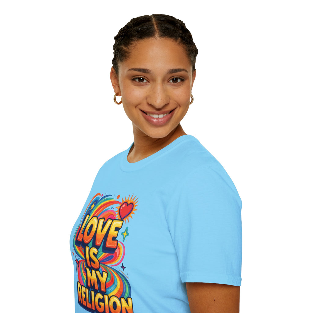 Love Is My Religion Retro Rainbow Graphic T-shirt