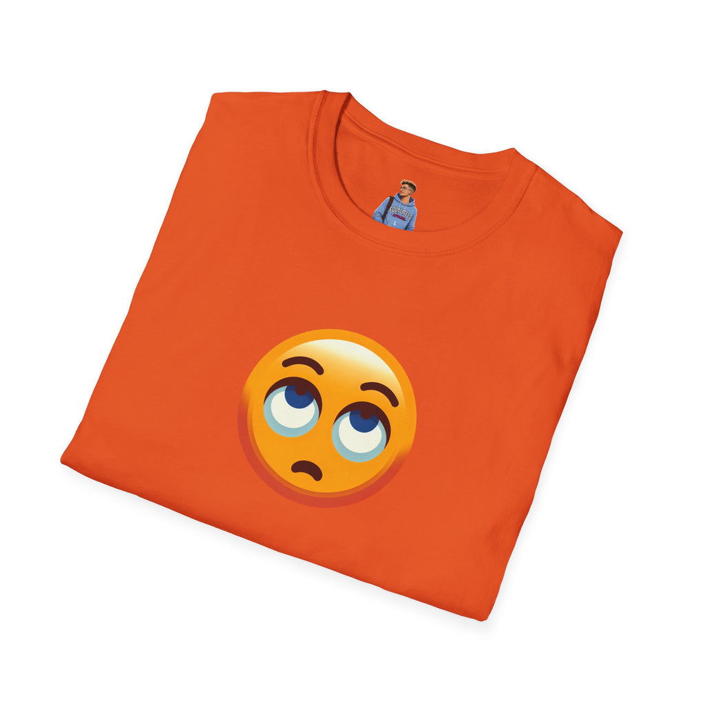 Camiseta unisex de estilo suave con emoji de ojos en blanco | Camiseta gráfica informal para el día a día