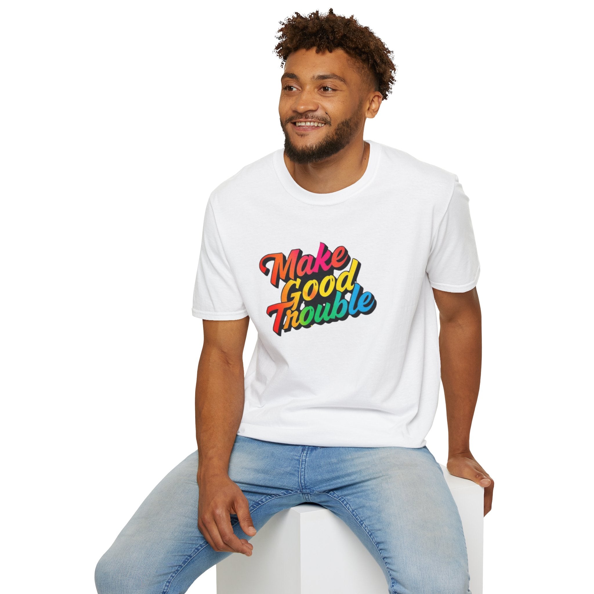 Make Good Trouble' Rainbow T-Shirt