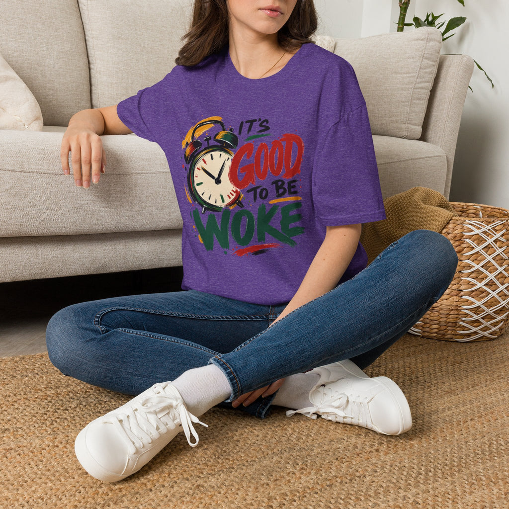 T-Shirt — "It's Good To Be Woke" Graphic Tee (Alarm Clock Design)