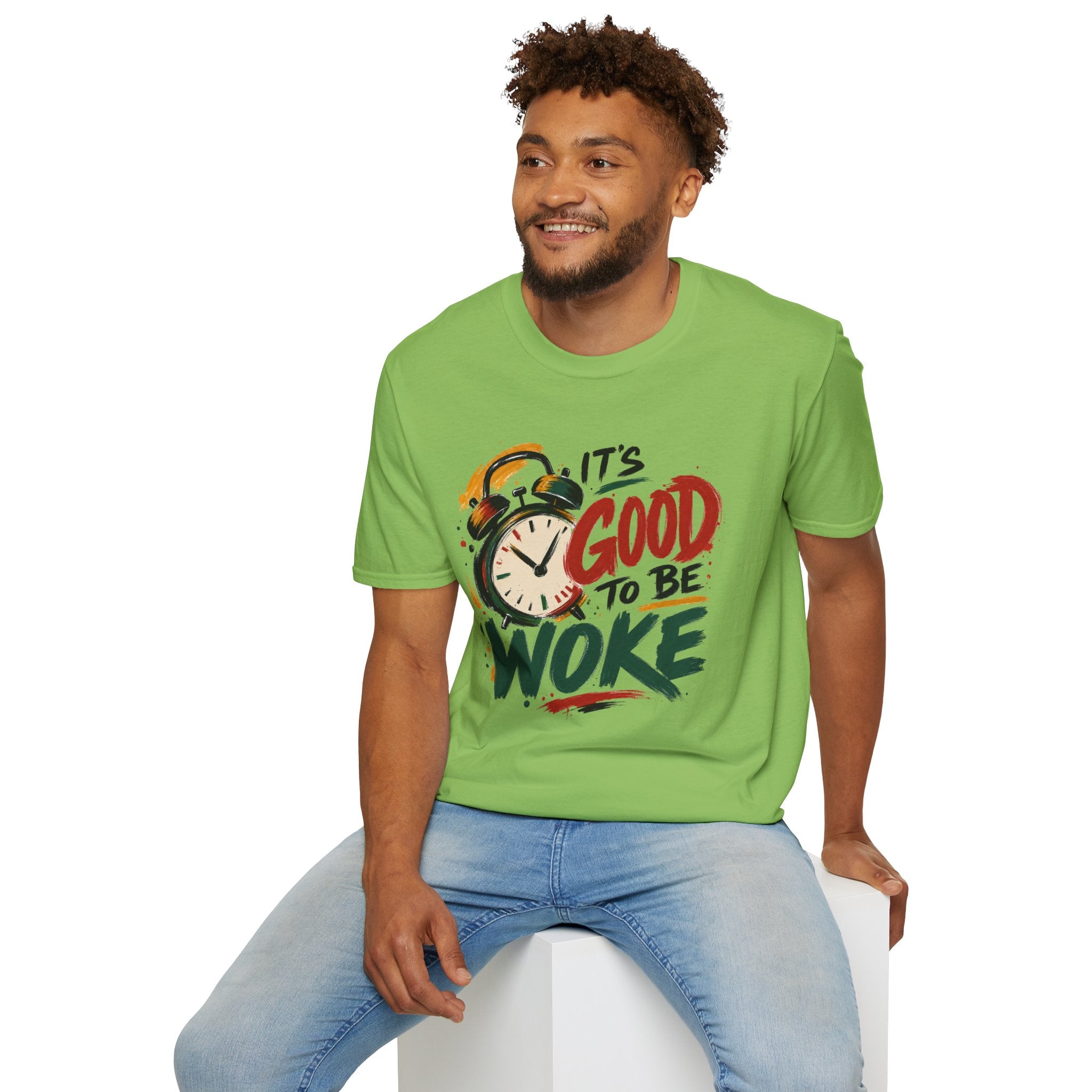 T-Shirt — "It's Good To Be Woke" Graphic Tee (Alarm Clock Design)