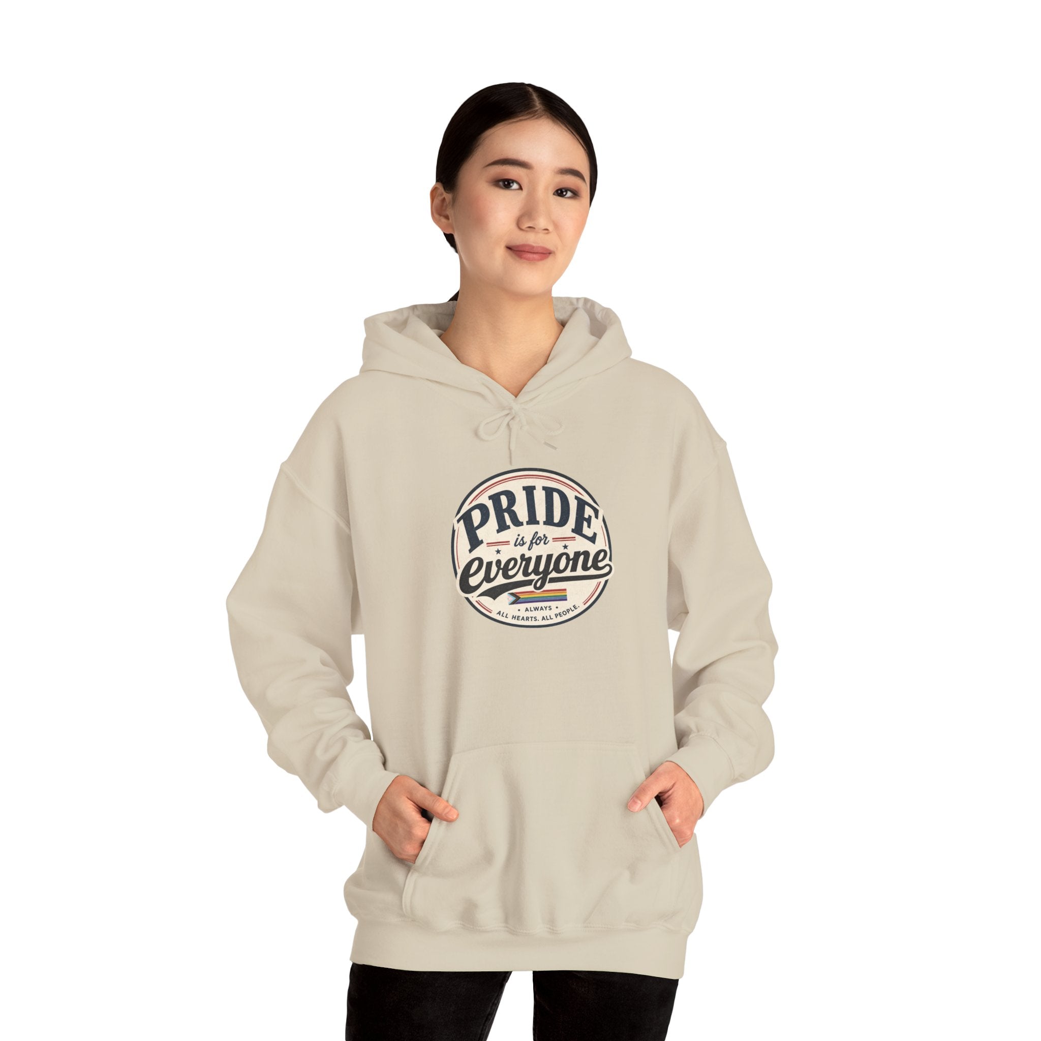Pride Is For Everyone Pullover Hoodie — Vintage Graphic Inclusivity Sweatshirt