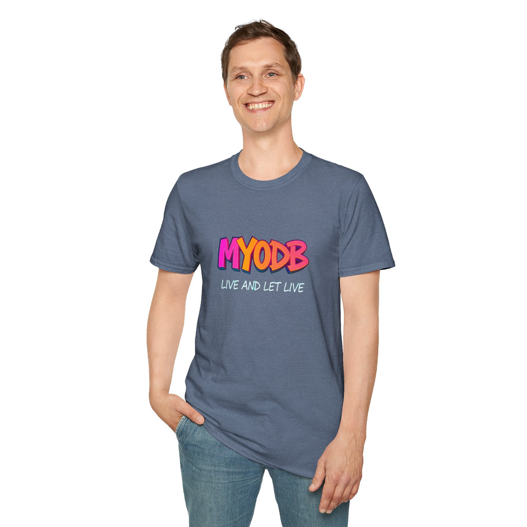 Camiseta MYODB "Vive y deja vivir" | Camiseta unisex de estilo suave | Ropa informal