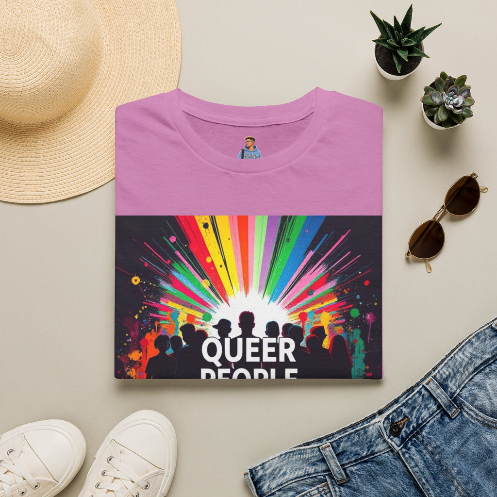 Unisex Softstyle T-Shirt - 'Queer People Belong Everywhere' Pride Graphic Tee