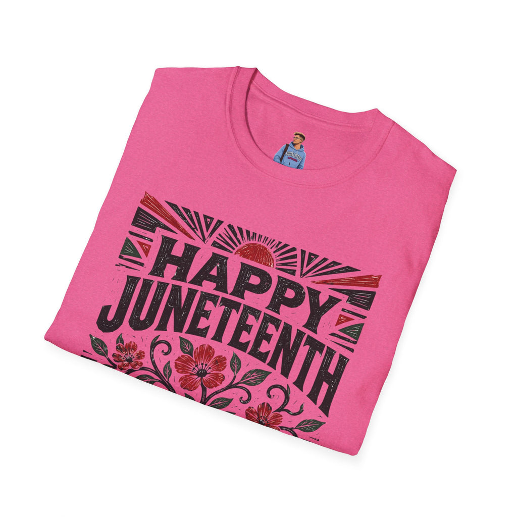 Juneteenth T-Shirt — "Happy Juneteenth" Floral Freedom Tee