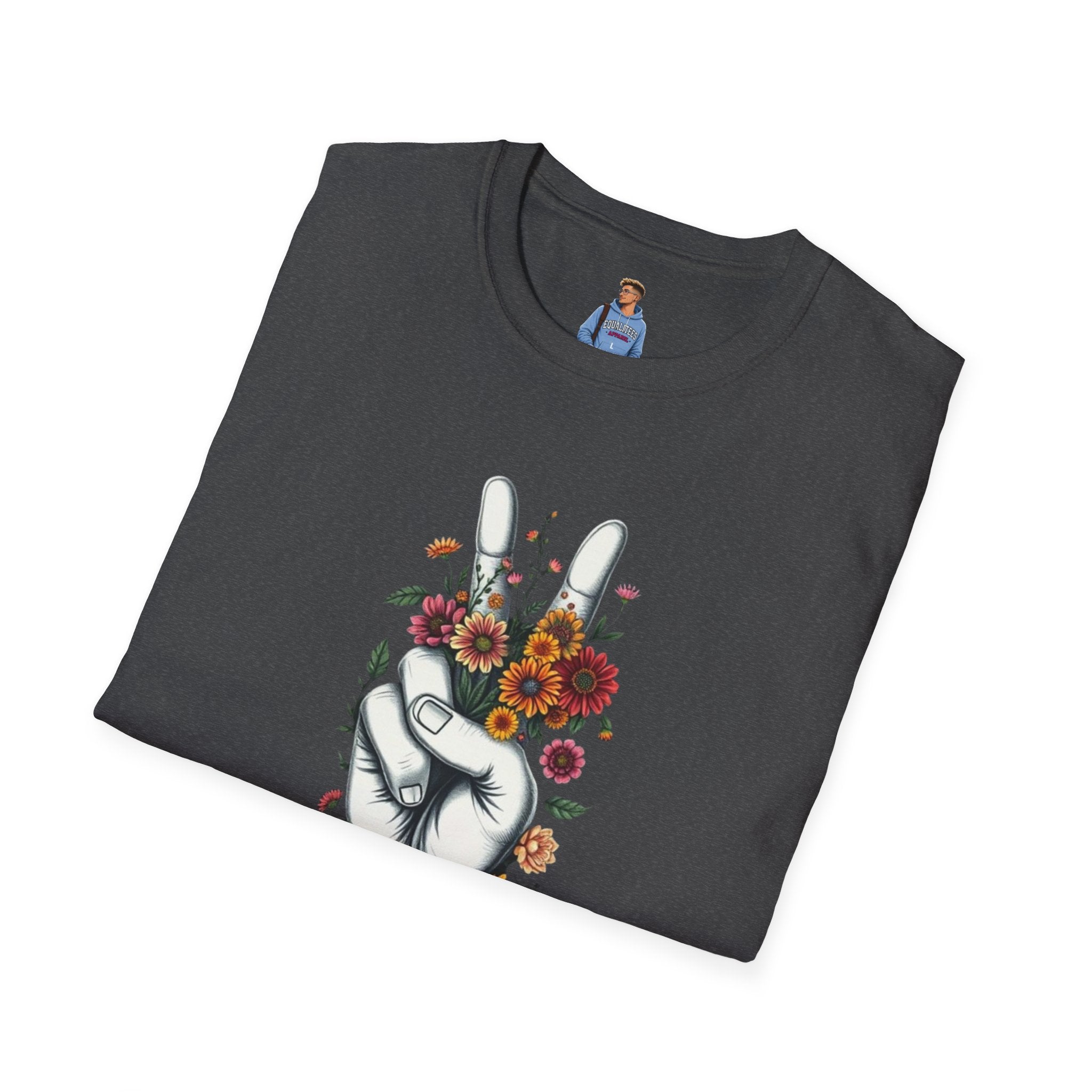 Camiseta unisex de estilo suave Grow Peace: inspiración boho, perfecta para festivales y uso diario
