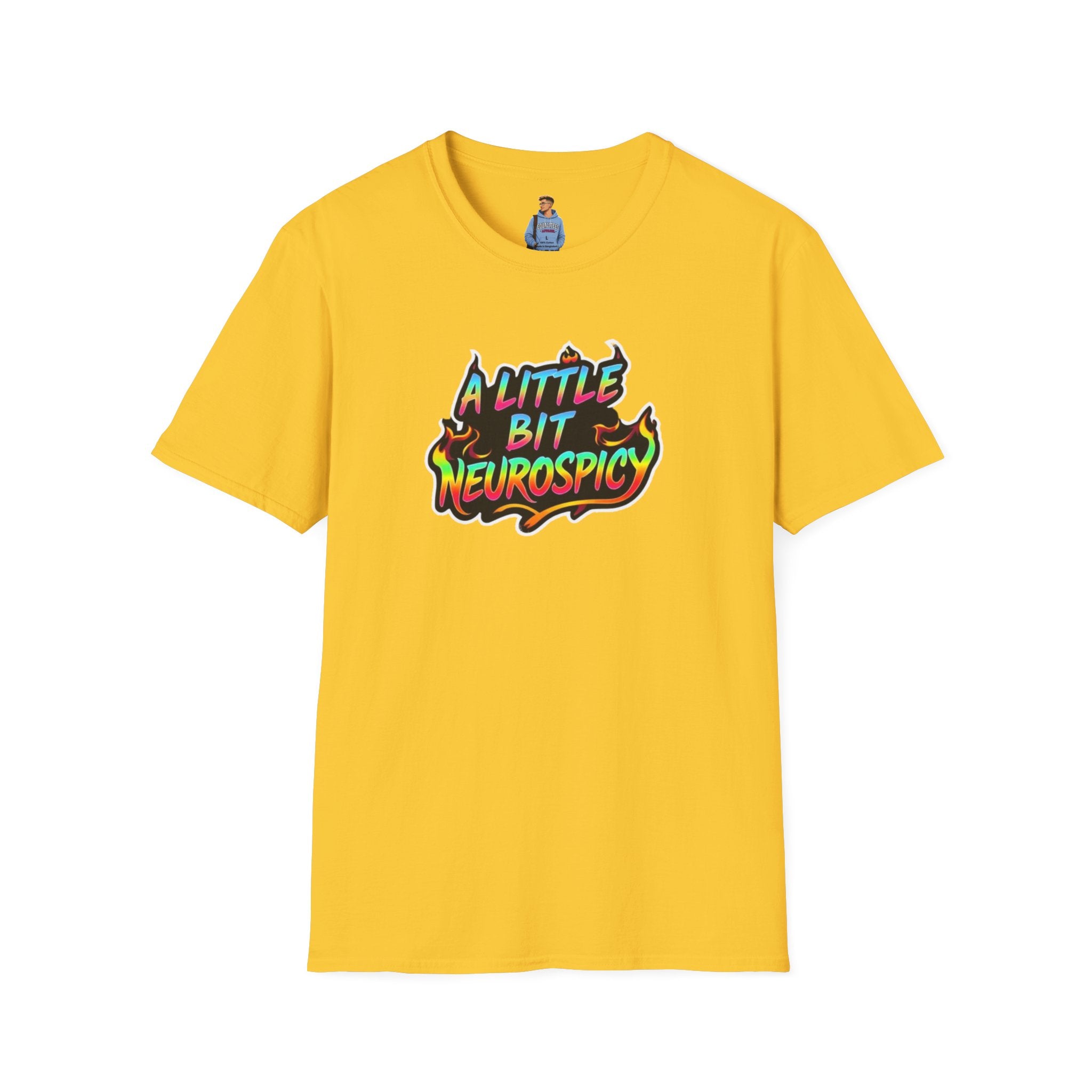 A Little Bit Neurospicy Unisex Softstyle T-Shirt - Fun & Quirky Graphic Tee for Neurodivergent Awareness