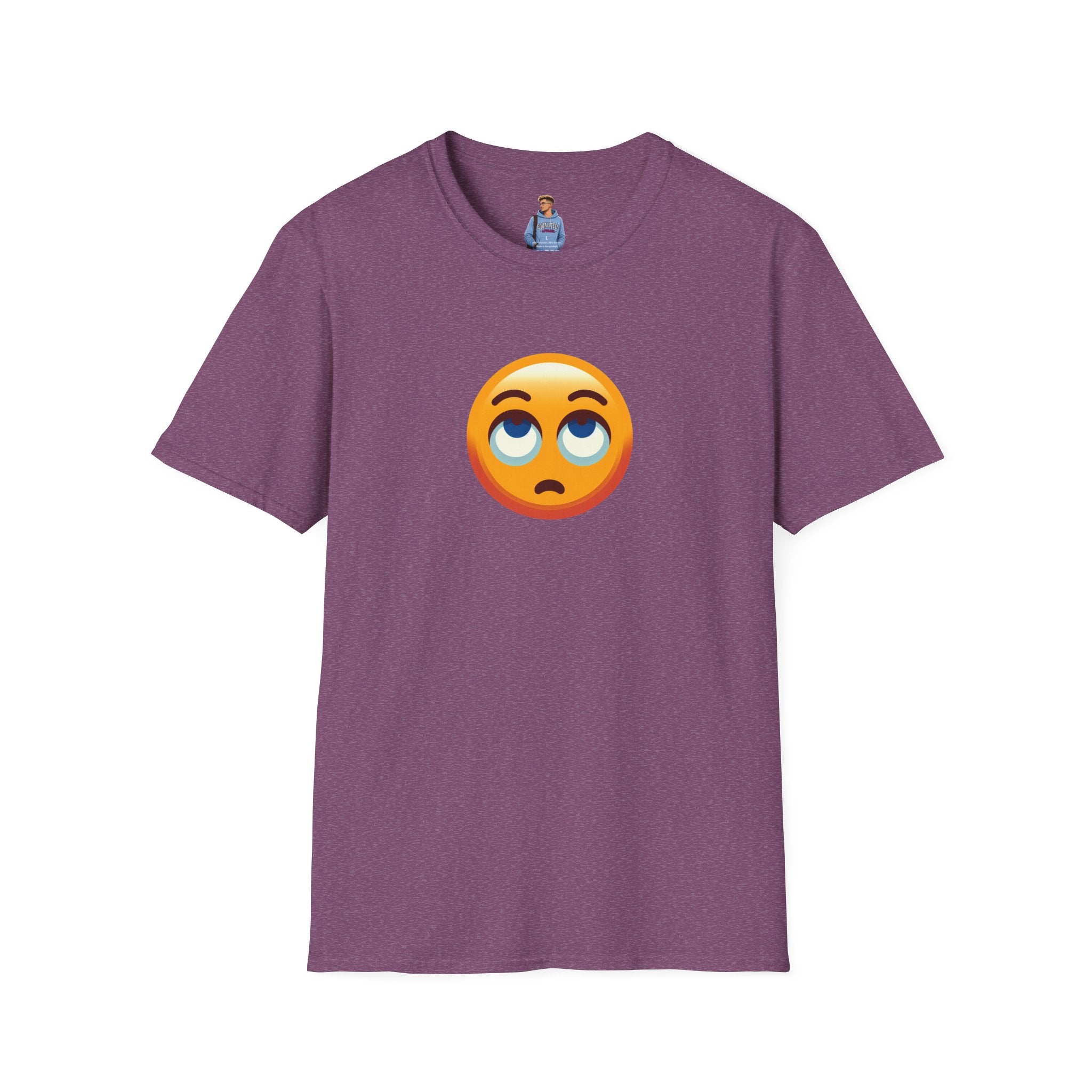 Unisex Softstyle T-Shirt with Eye Roll Emoji | Casual Graphic Tee for Everyday Humor