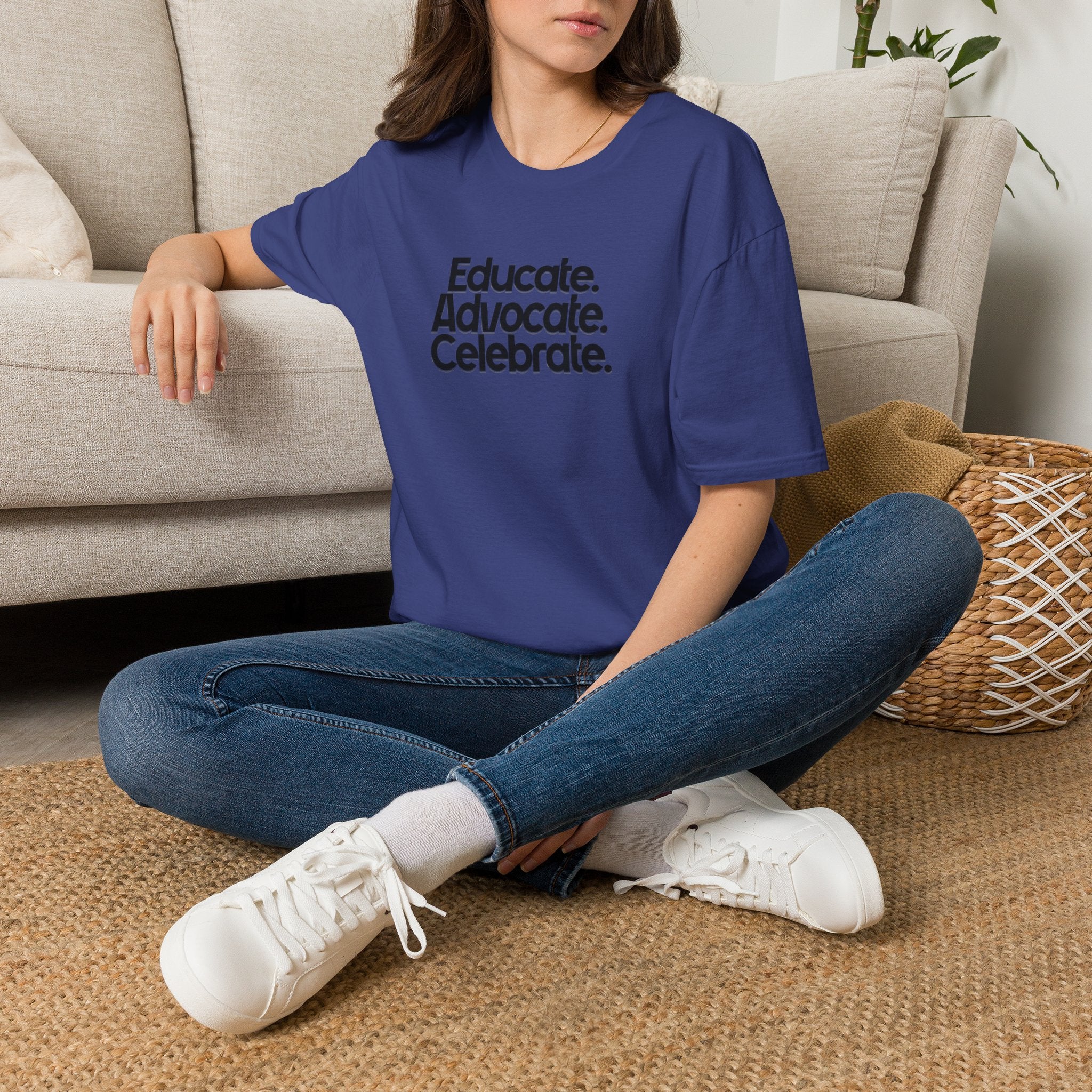 Teacher Advocate T-Shirt - Subtle Pride Educate Advocate Celebrate Design