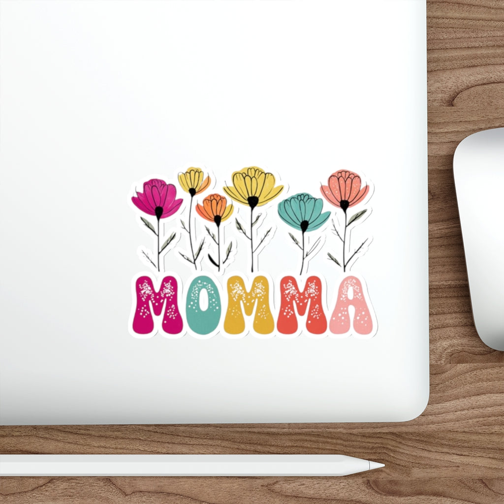 Die-Cut Stickers - MOMMA With Flowers - EqualiTees.Me