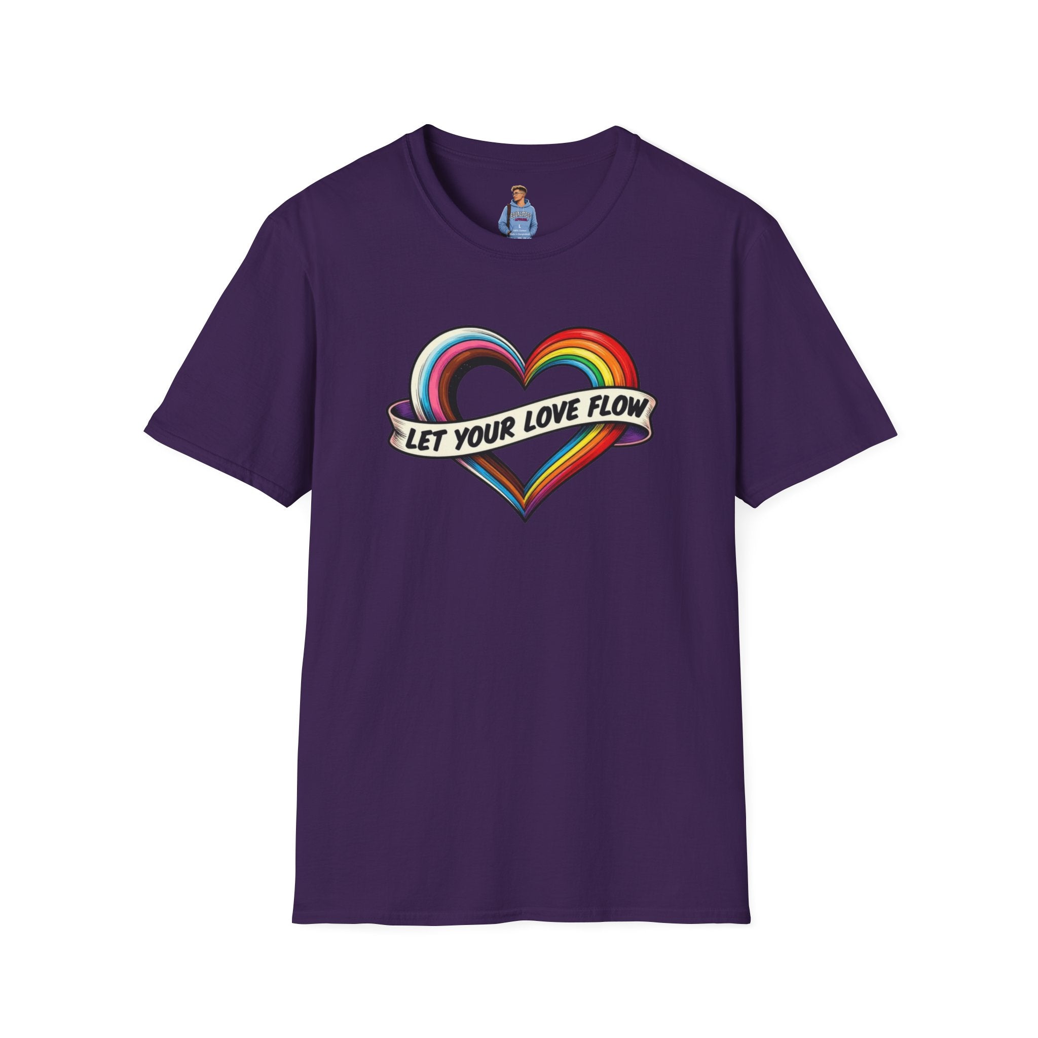 Let Your Love Flow Rainbow Heart T-Shirt