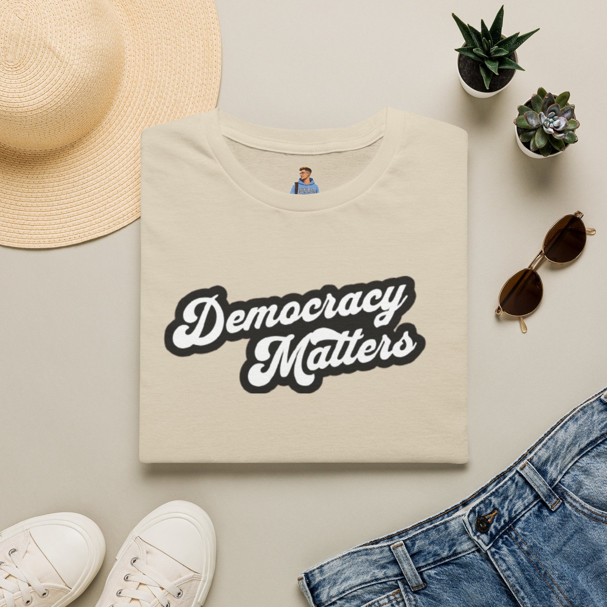 Camiseta unisex de estilo suave con gráficos "La democracia importa" y "Nosotros, el pueblo, estamos cabreados".