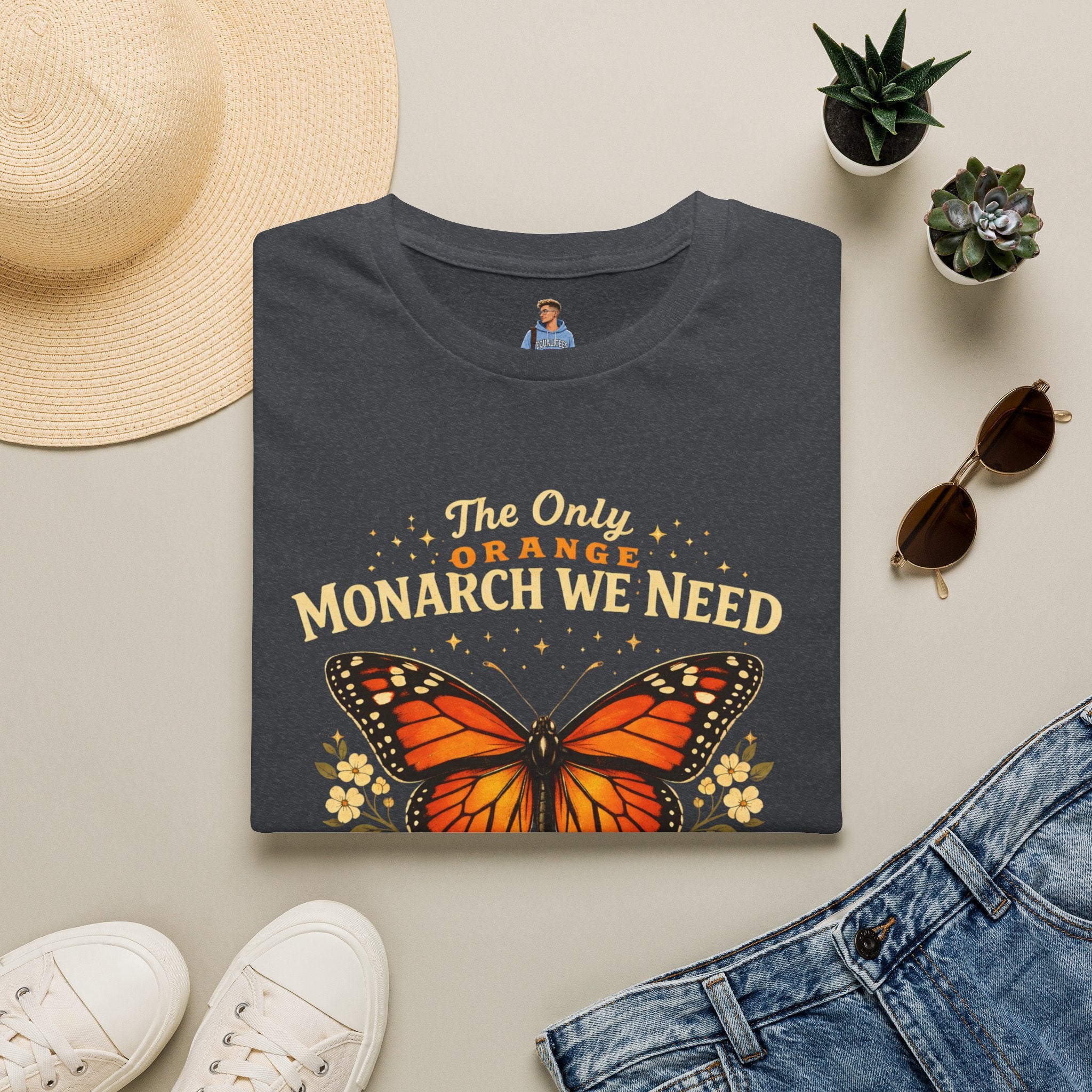 Monarch Butterfly T-Shirt — "The Only Orange Monarch We Need" No Kings Tee