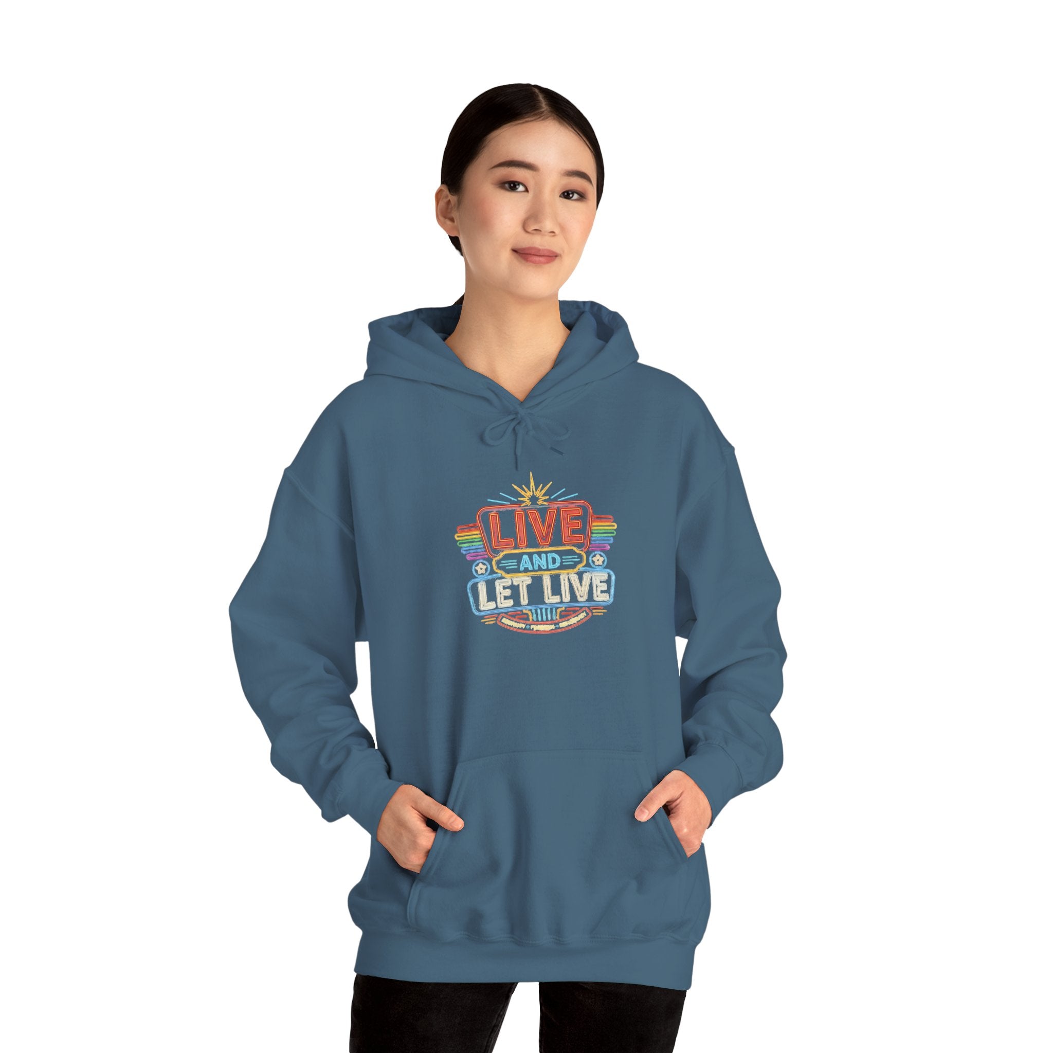 Live And Let Live Hoodie — Retro Peace Graphic Pullover