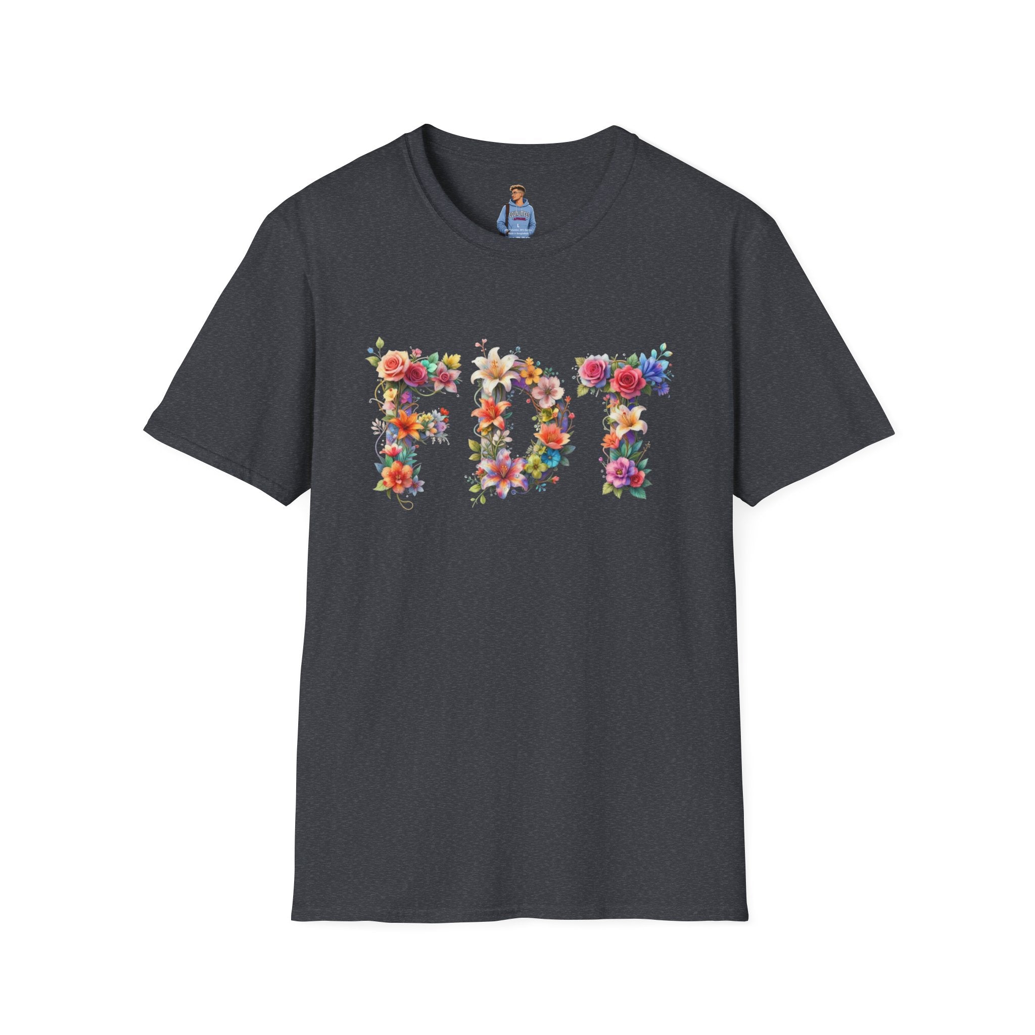 FDT Bold Floral Typography T-Shirt