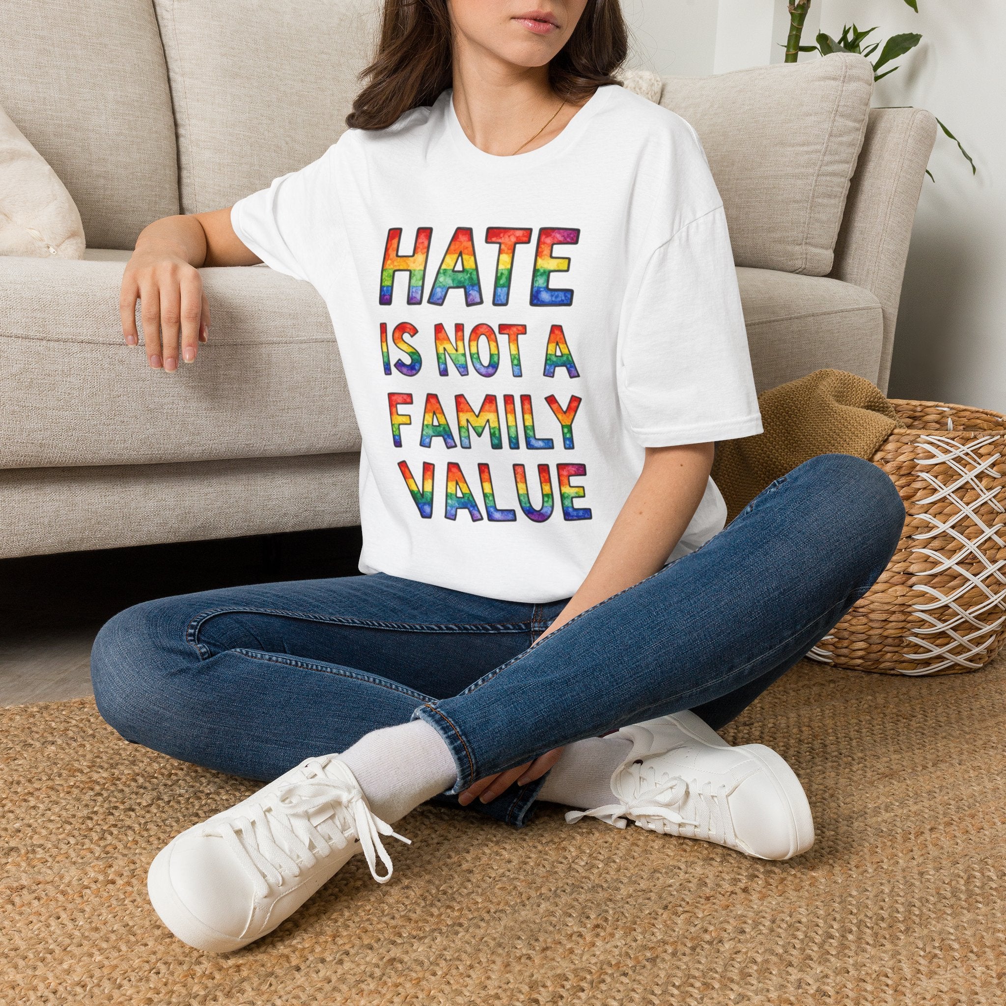 Hate Is Not A Family Value Rainbow Pride T-Shirt
