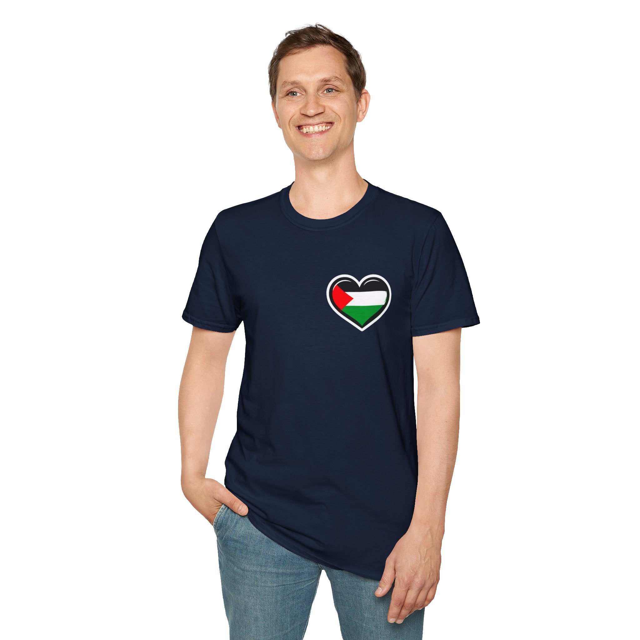 Camiseta unisex de estilo suave: "Apoya a Gaza y todos somos Palestina".