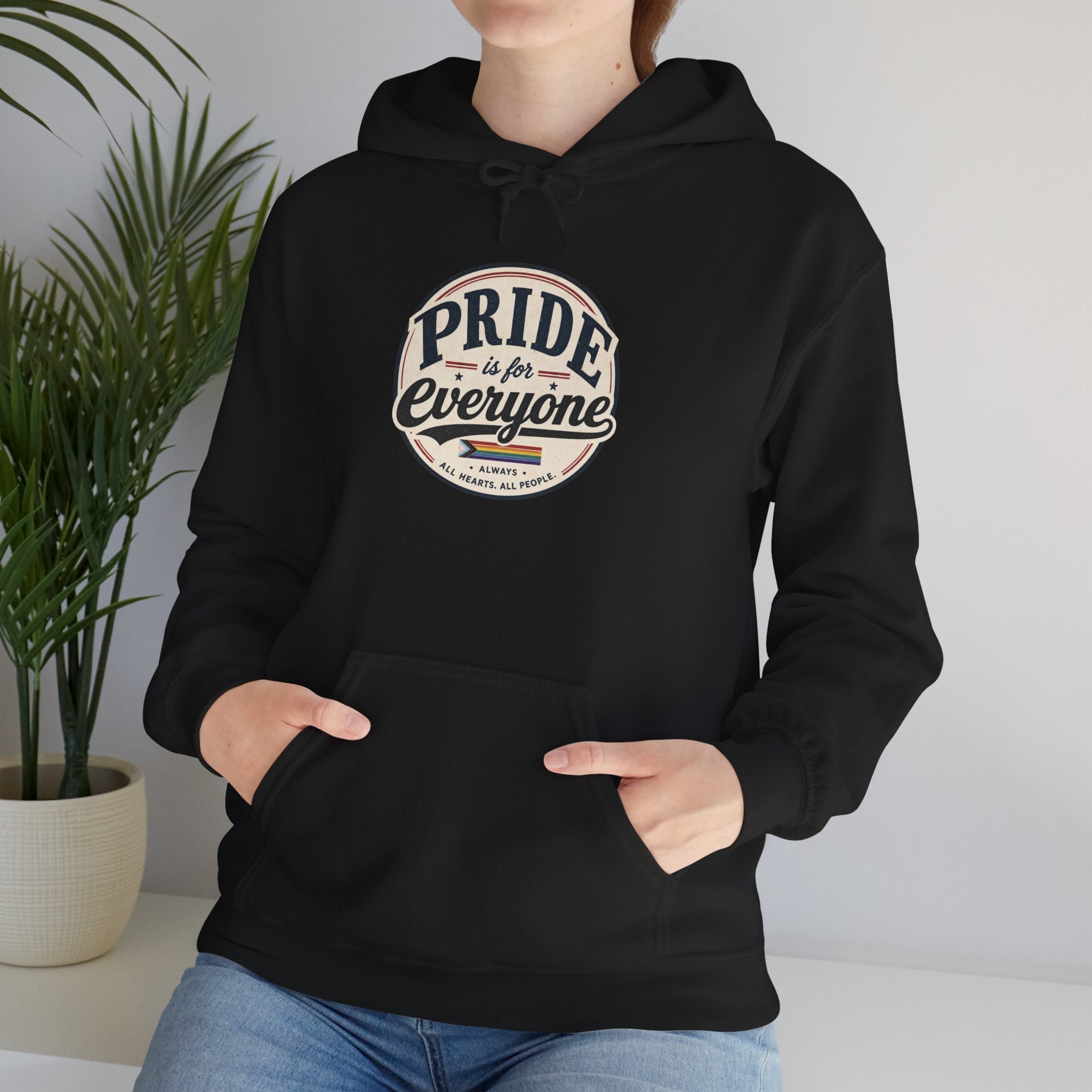 Pride Is For Everyone Pullover Hoodie — Vintage Graphic Inclusivity Sweatshirt