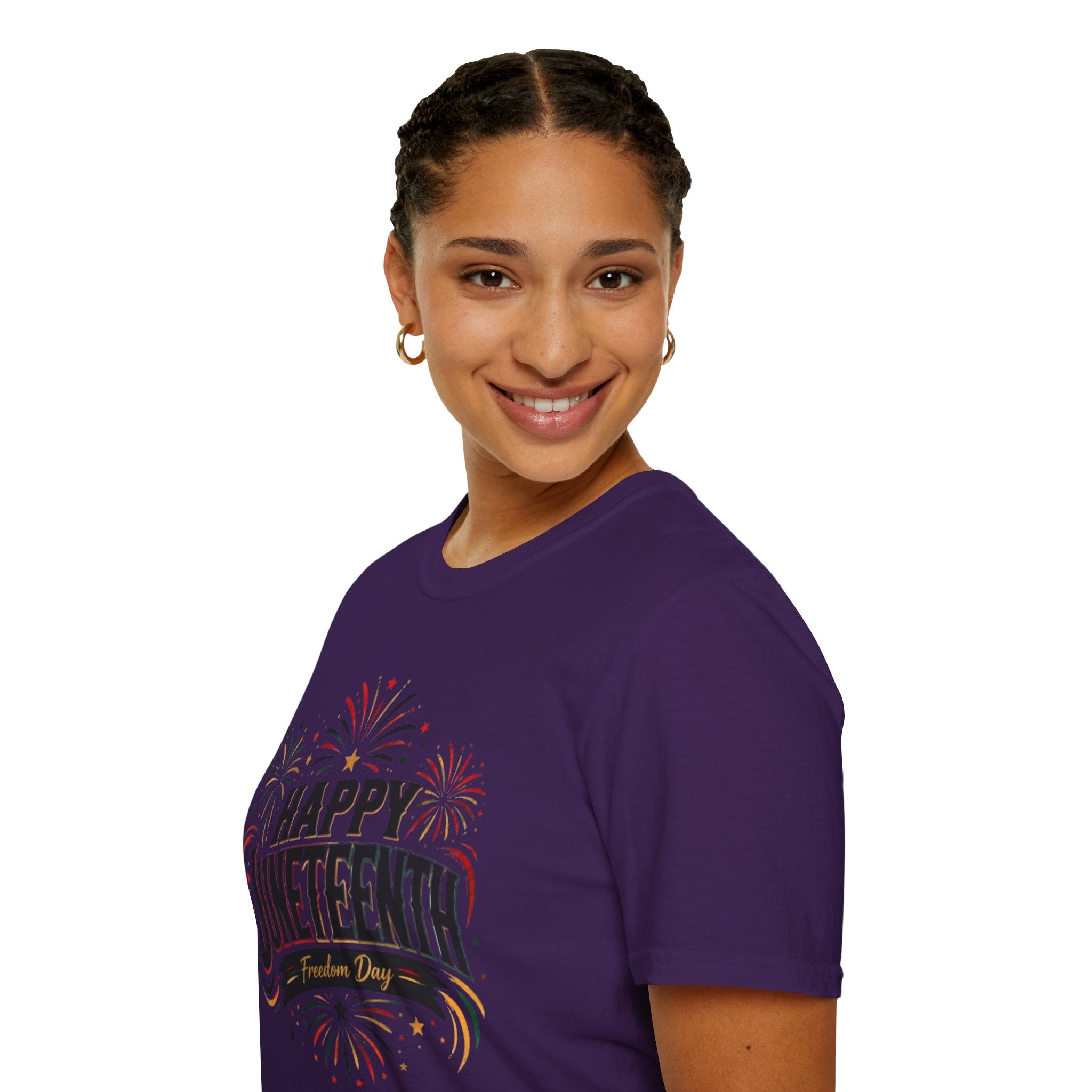 Juneteenth T-Shirt - "Happy Juneteenth" Fireworks Celebration Tee