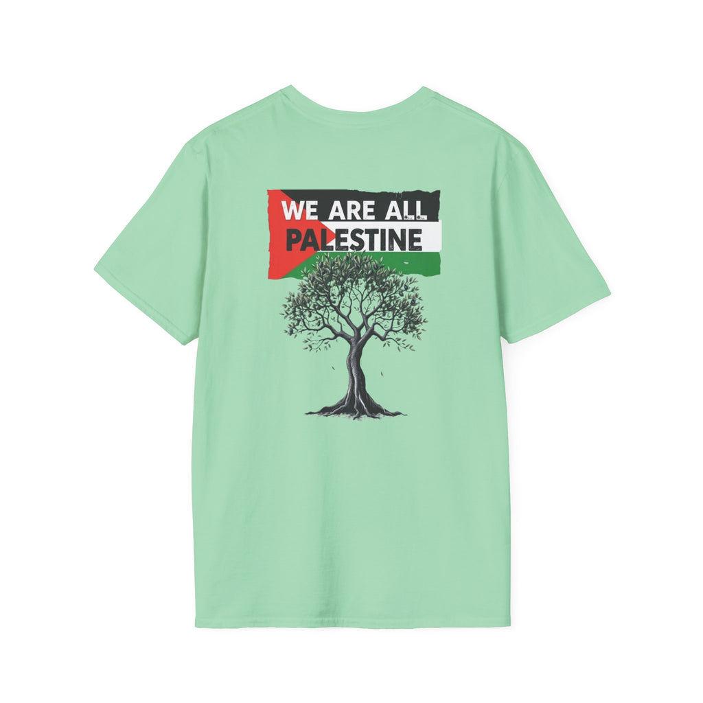 Camiseta unisex de estilo suave: "Apoya a Gaza y todos somos Palestina".