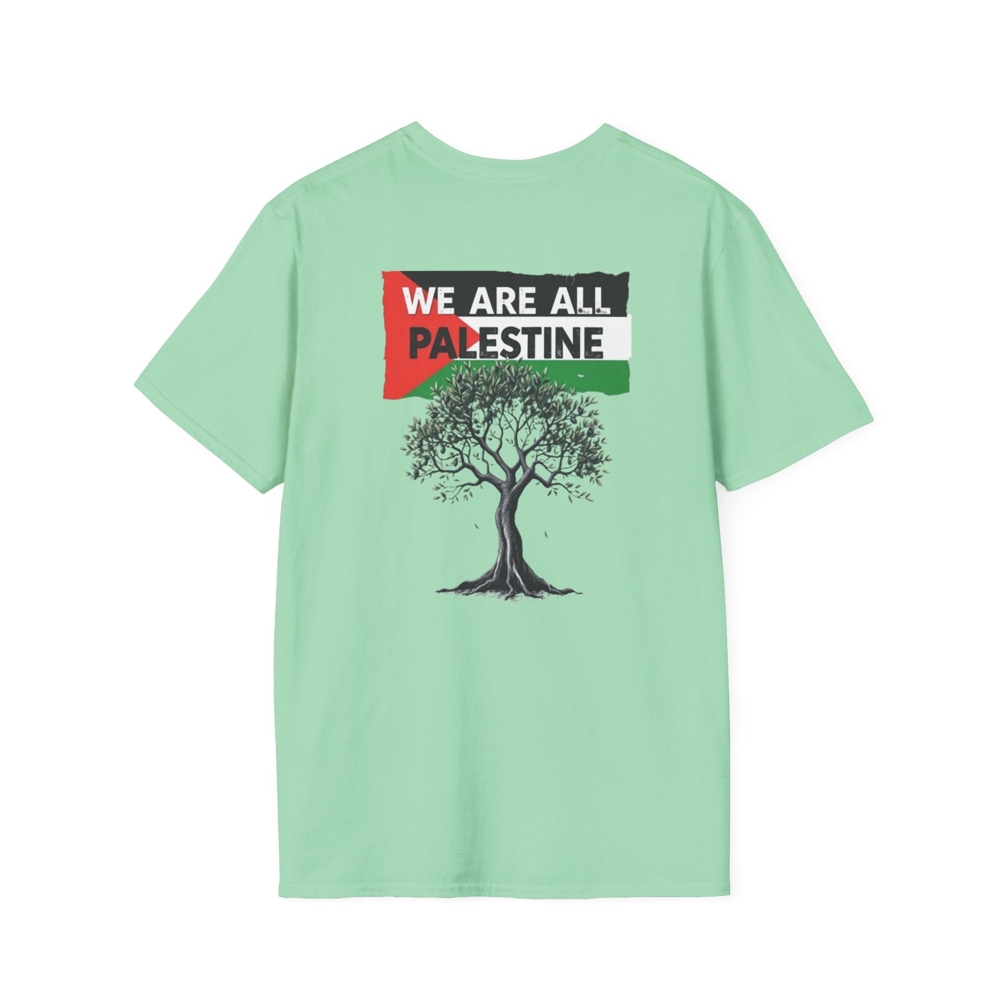 Camiseta unisex de estilo suave: "Apoya a Gaza y todos somos Palestina".
