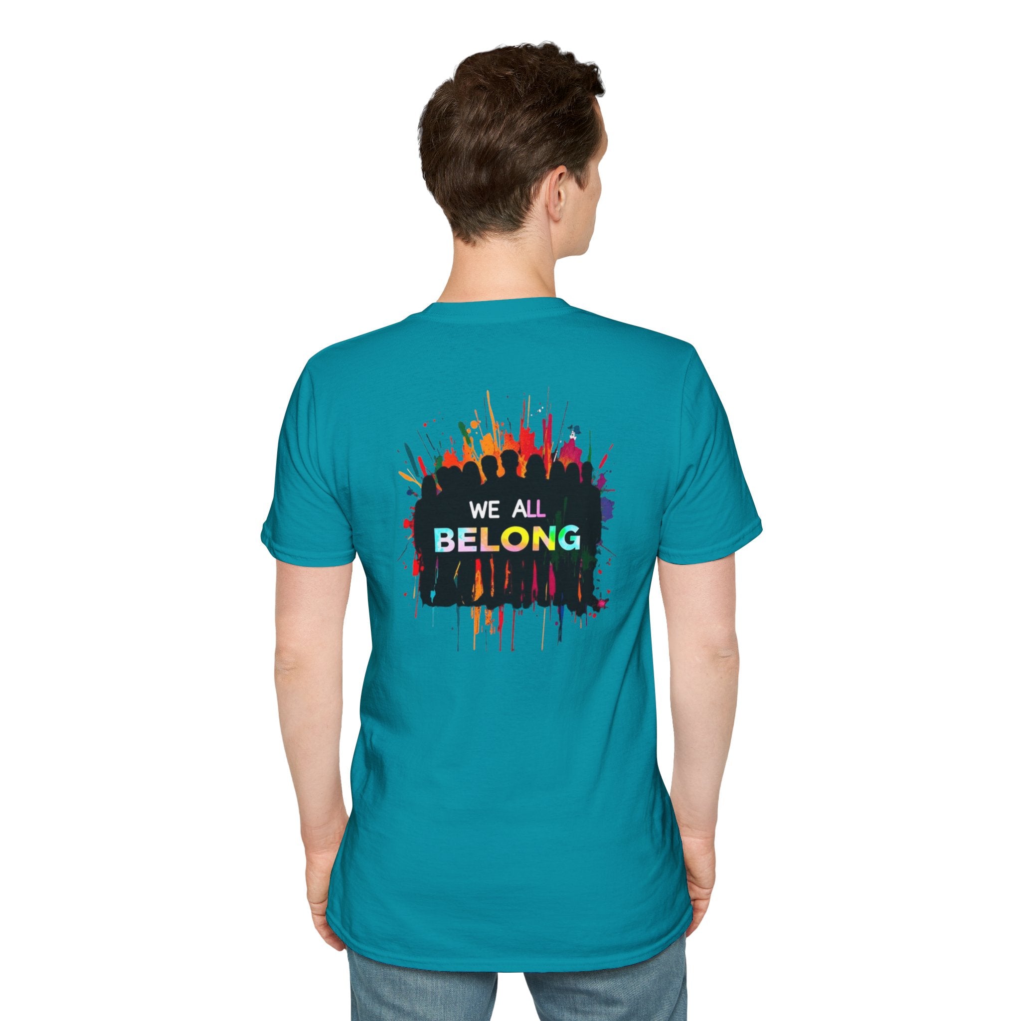 LGBTQ+ Pride Unisex T-Shirt - "Hate Never Made Anyone Less Queer" & "We All Belong" Design